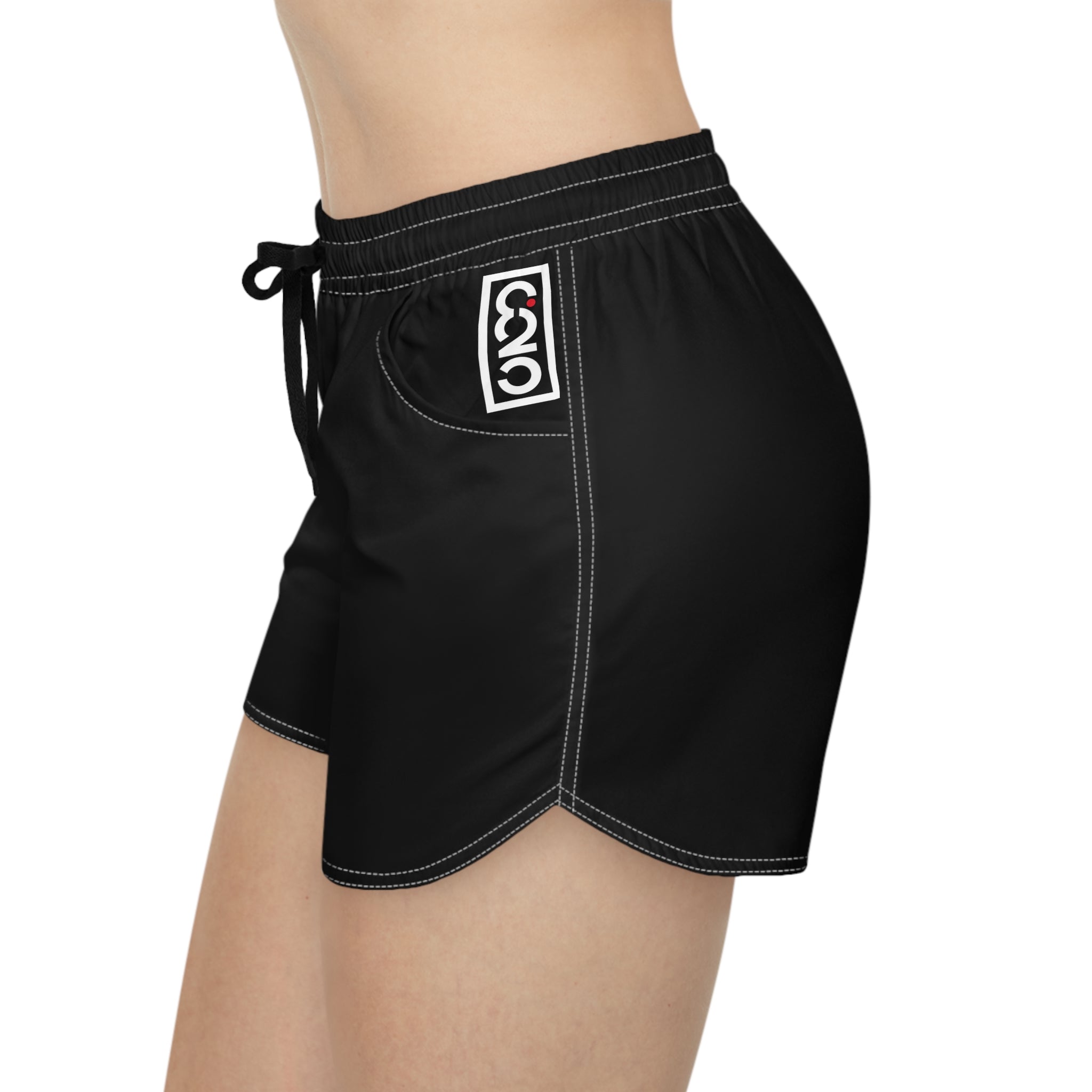 825 White Logo Color Stripe Casual Shorts