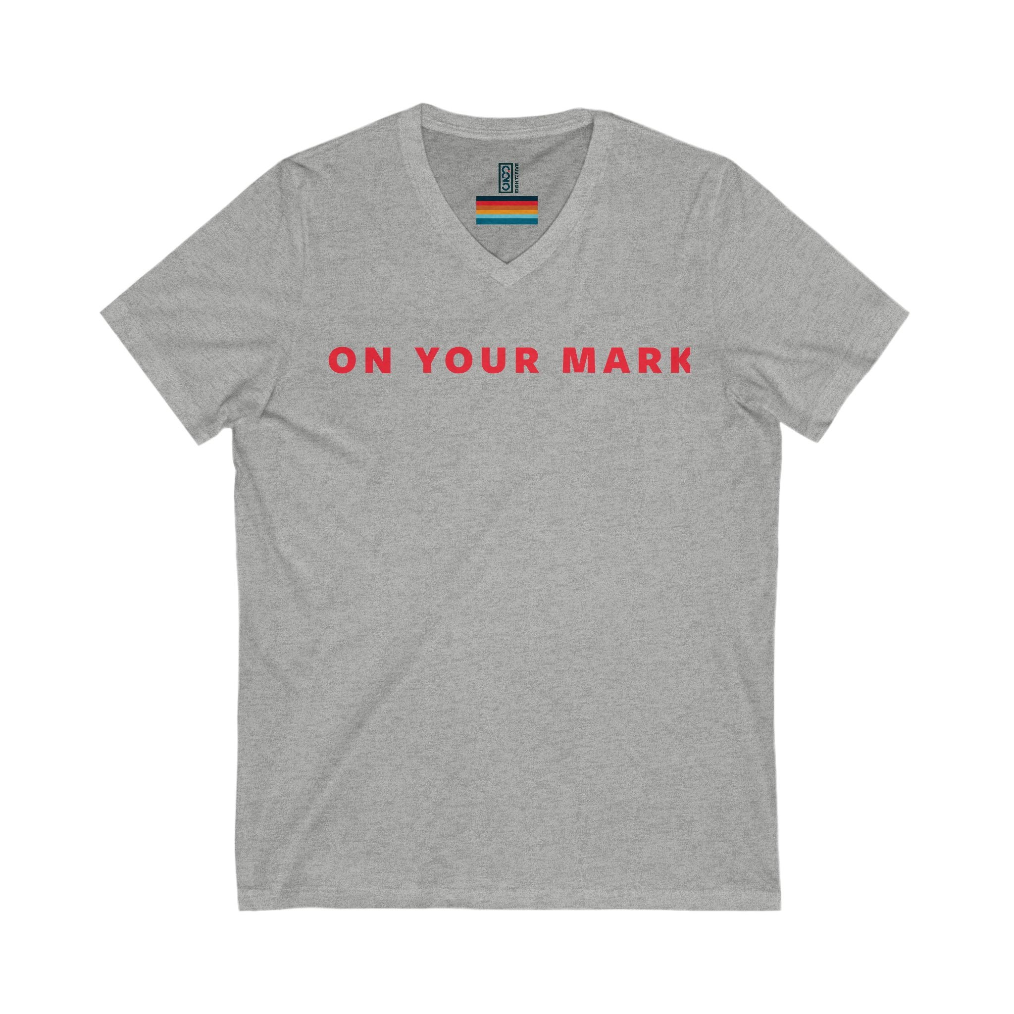 825 On Your Mark V-Neck Tee Unisex