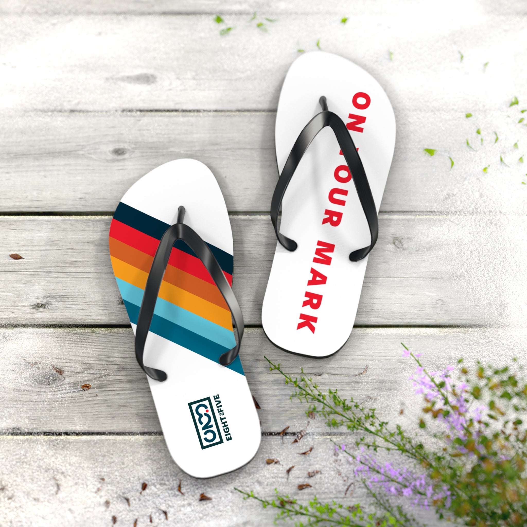 825 On Your Mark Flip Flops Unisex