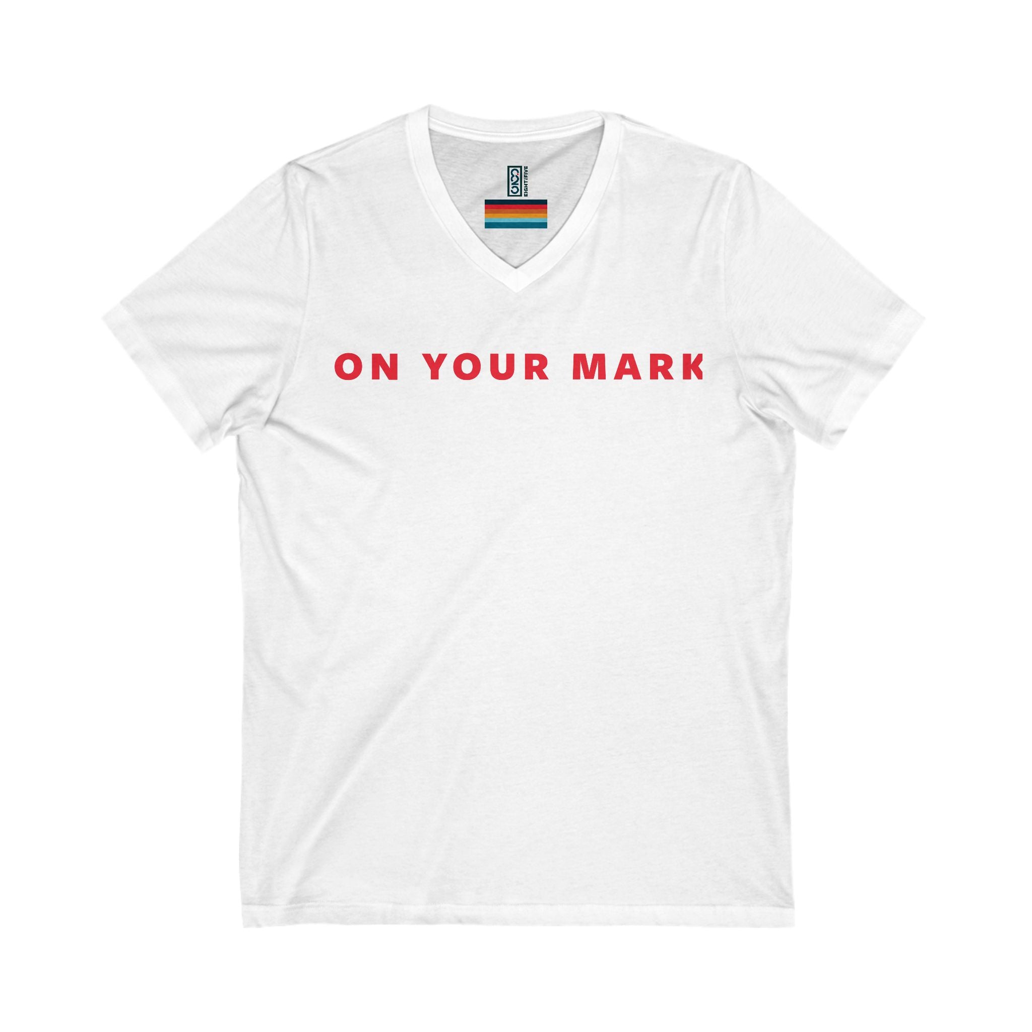 825 On Your Mark V-Neck Tee Unisex