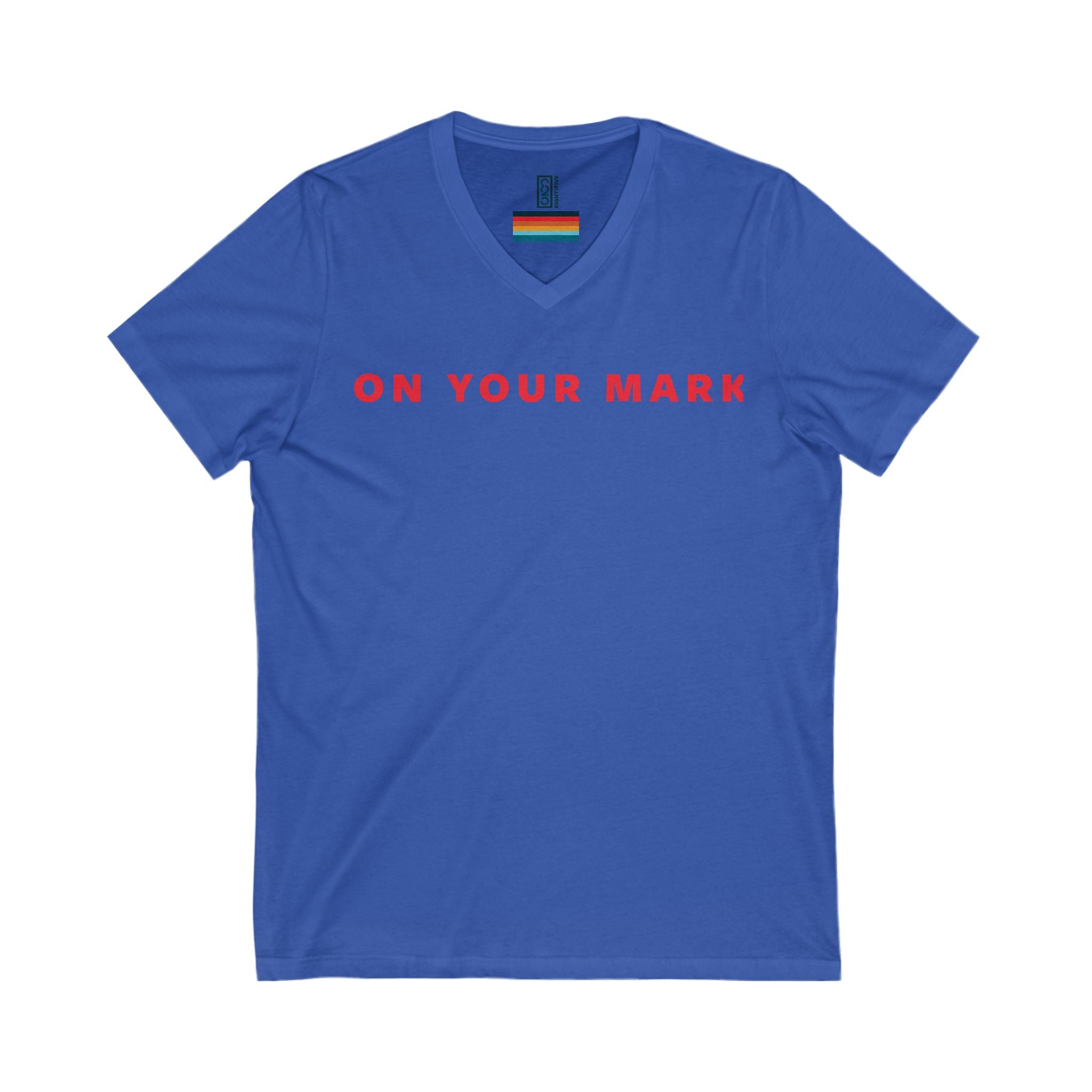 825 On Your Mark V-Neck Tee Unisex