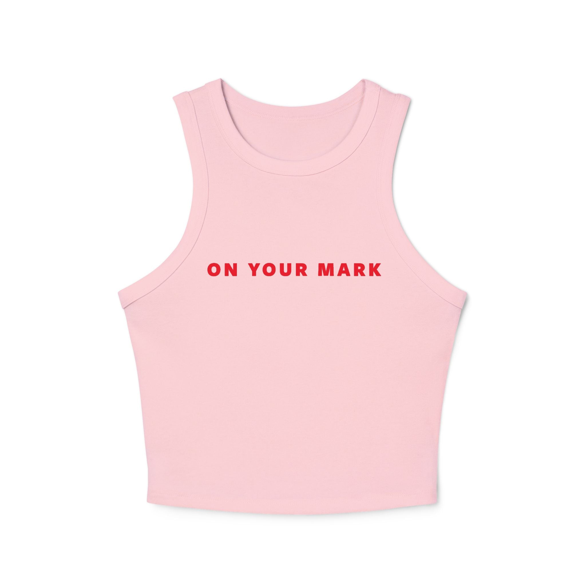 On Your Mark Ribbed Racerback Tank Top