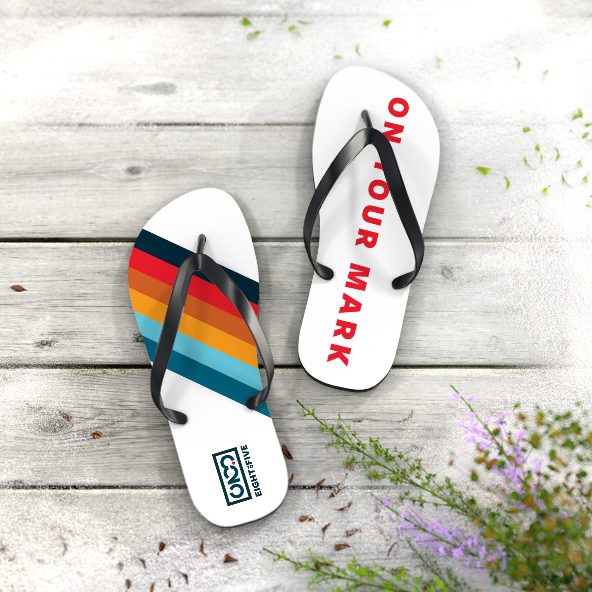 825 On Your Mark Flip Flops Unisex