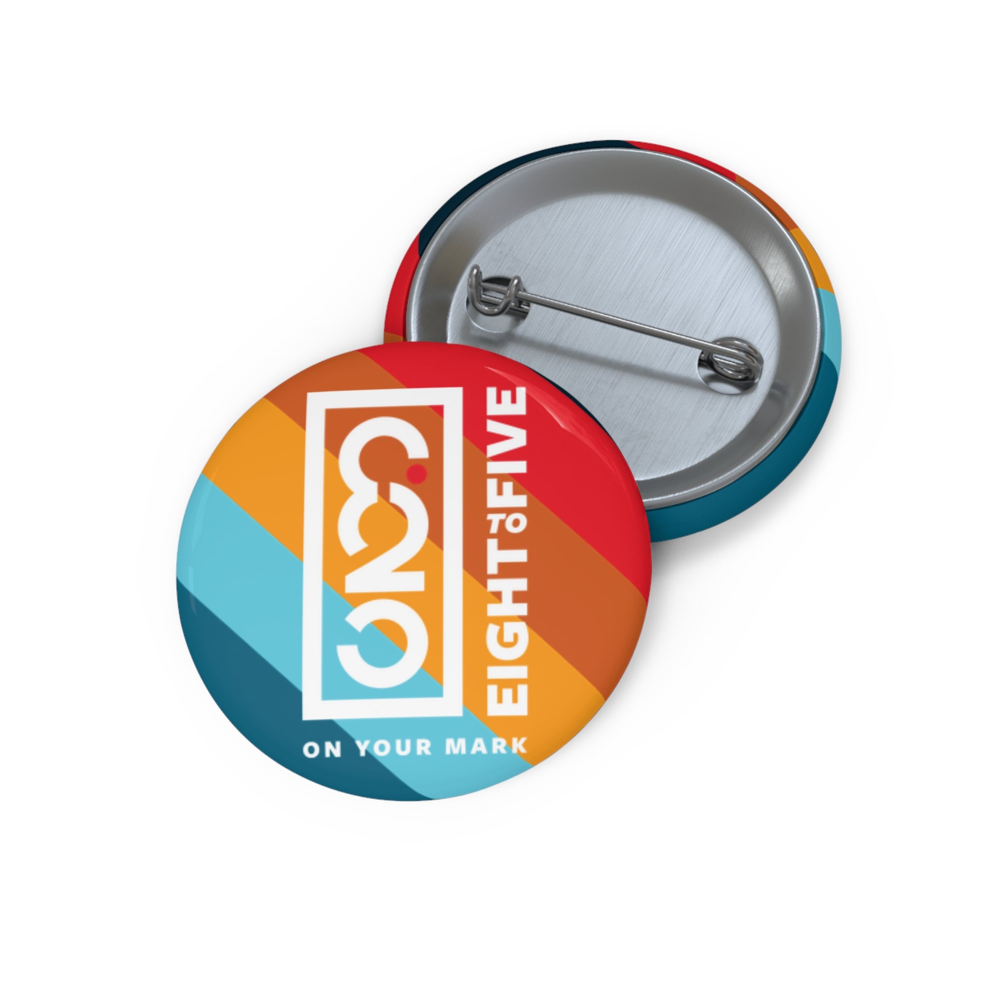 825 Color Stripe and White Logo Button