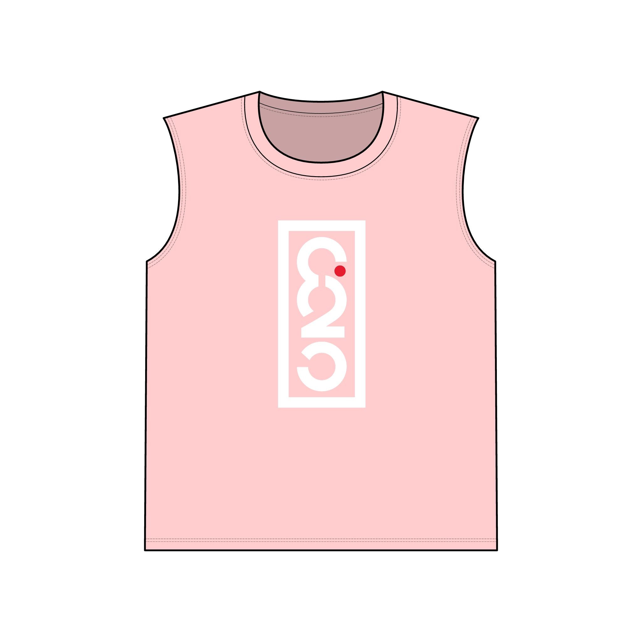 825 White Logo Red Dot Unisex Jersey Muscle Tank