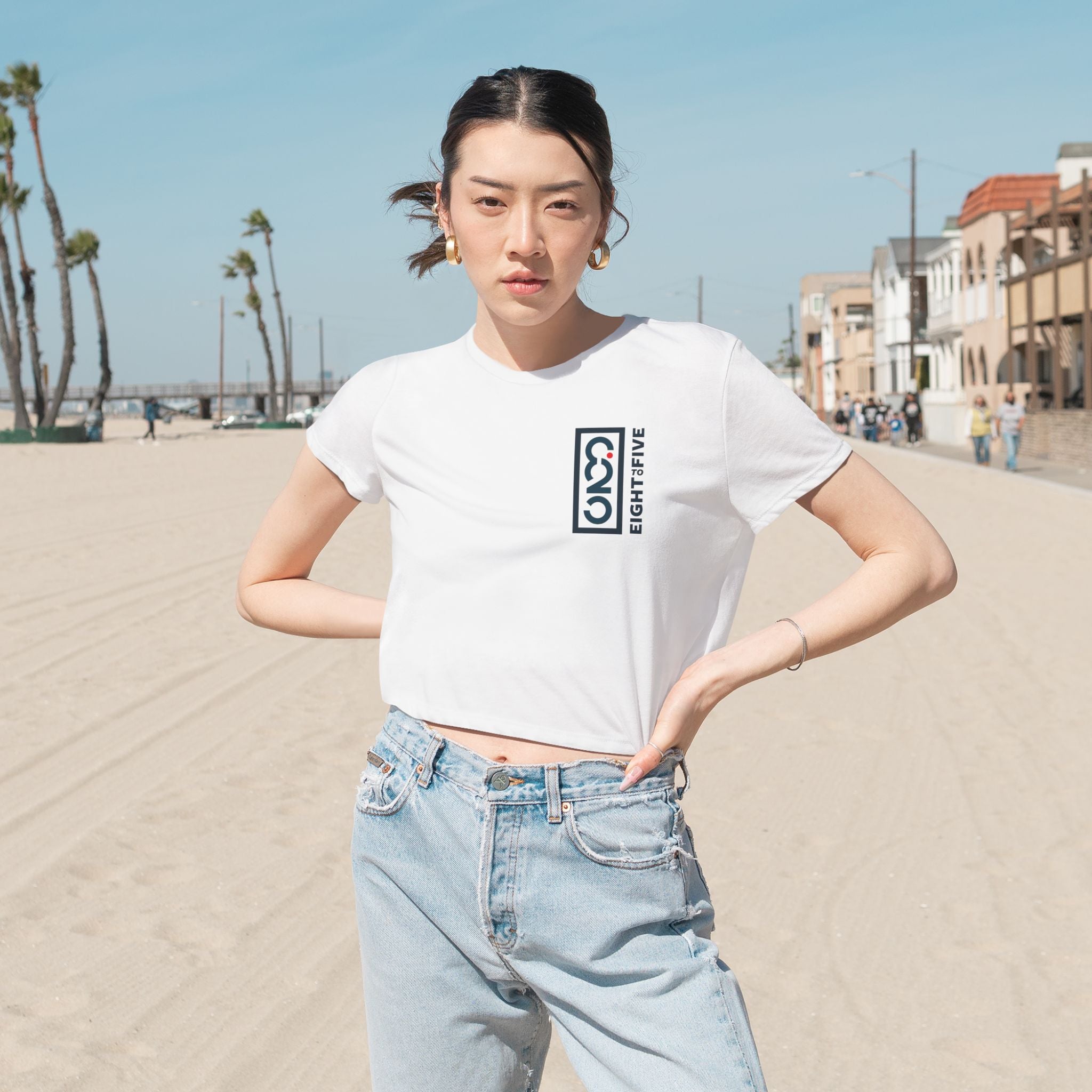 825 Color Logo Flowy Cropped Tee