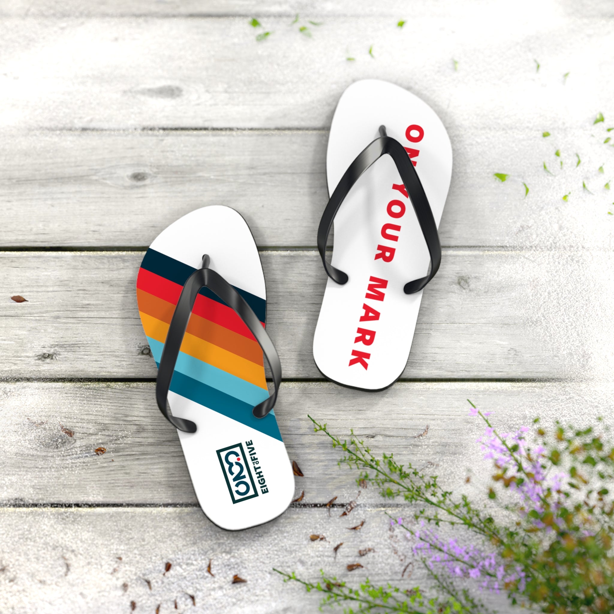 825 On Your Mark Flip Flops Unisex
