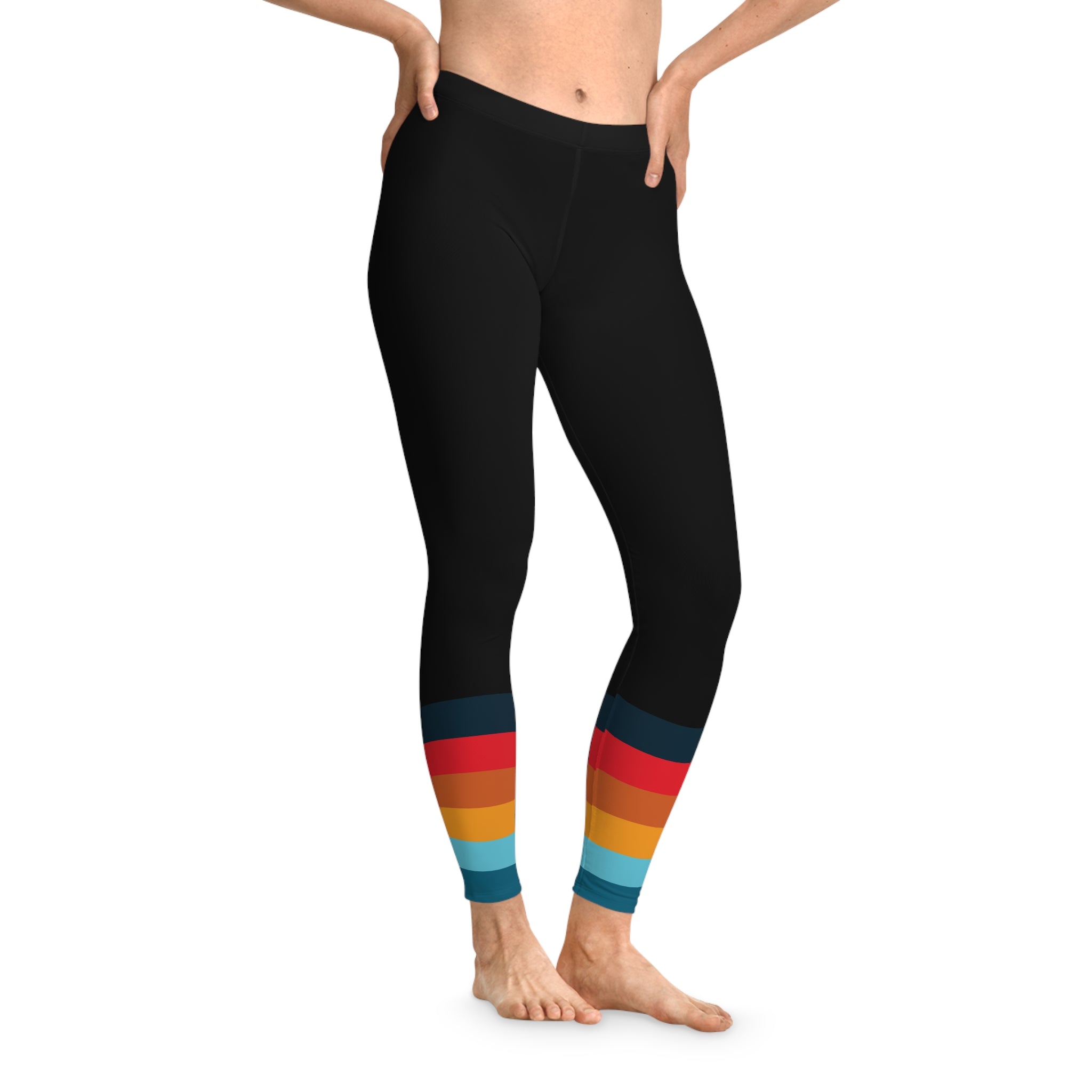 825 Color Stripe Stretchy Leggings