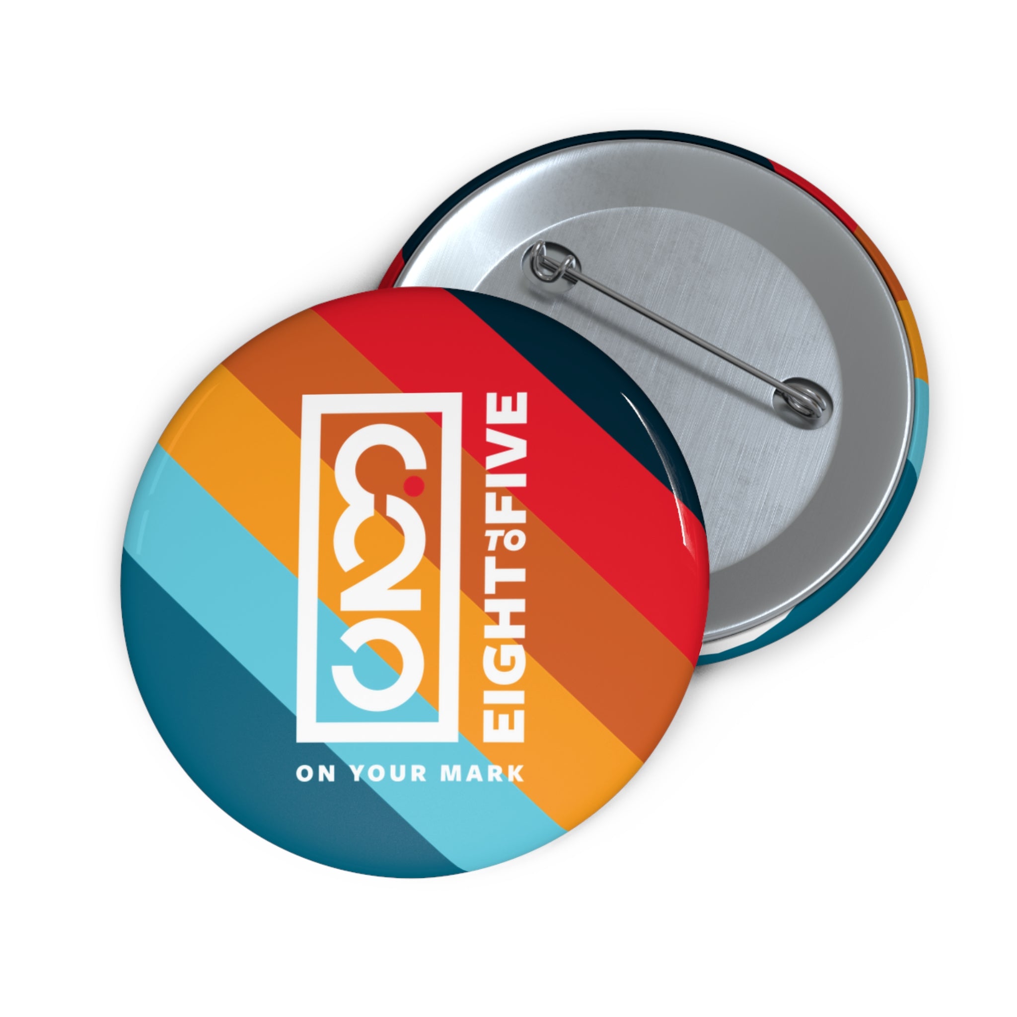 825 Color Stripe and White Logo Button