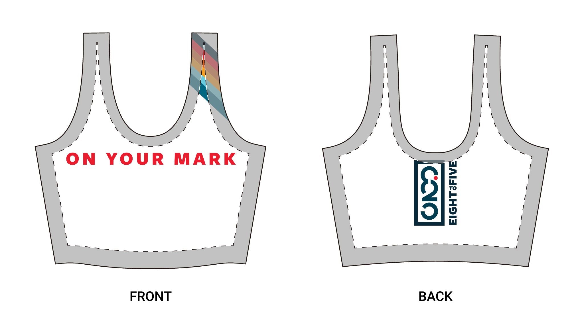 825 On Your Mark Color Stripe Longline Sports Bra