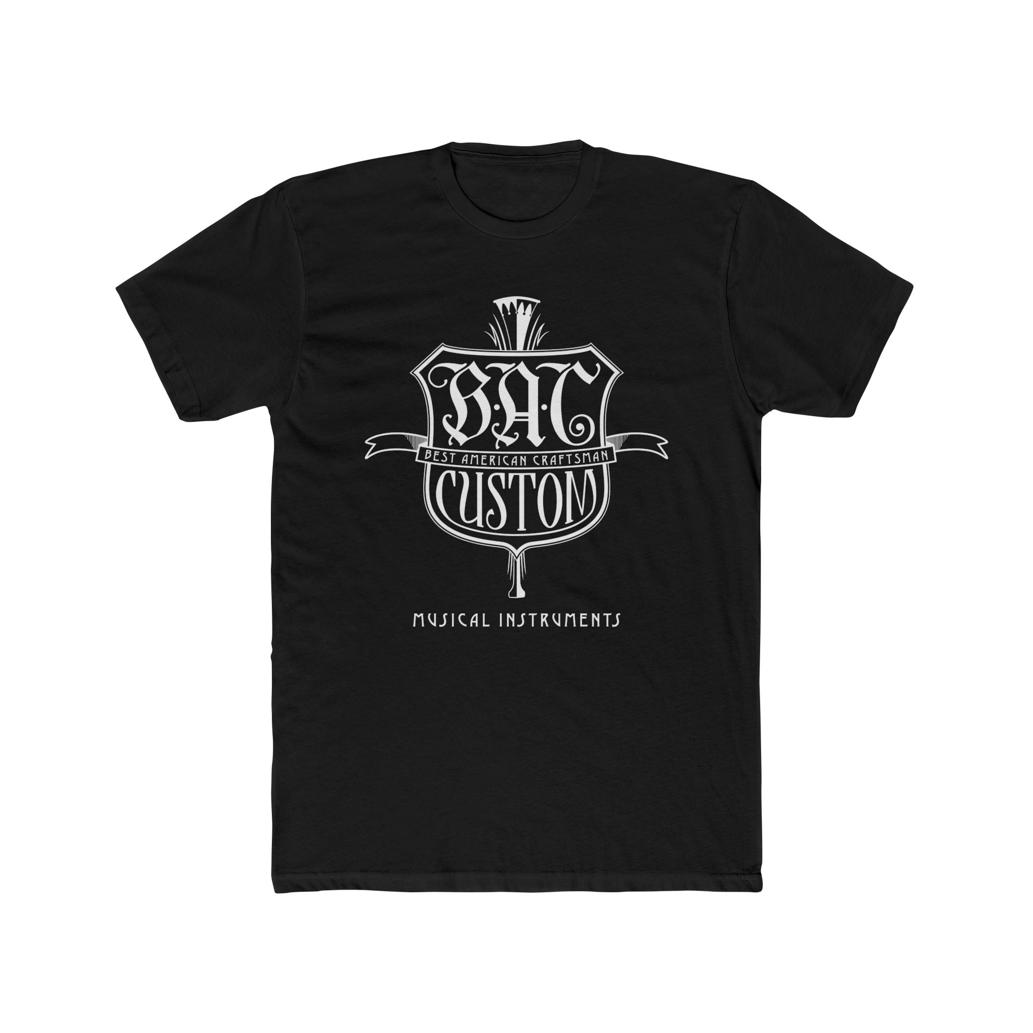 BAC Custom Guitarist Tee – 'BAC Custom Musical Instruments' Vintage Logo T-Shirt