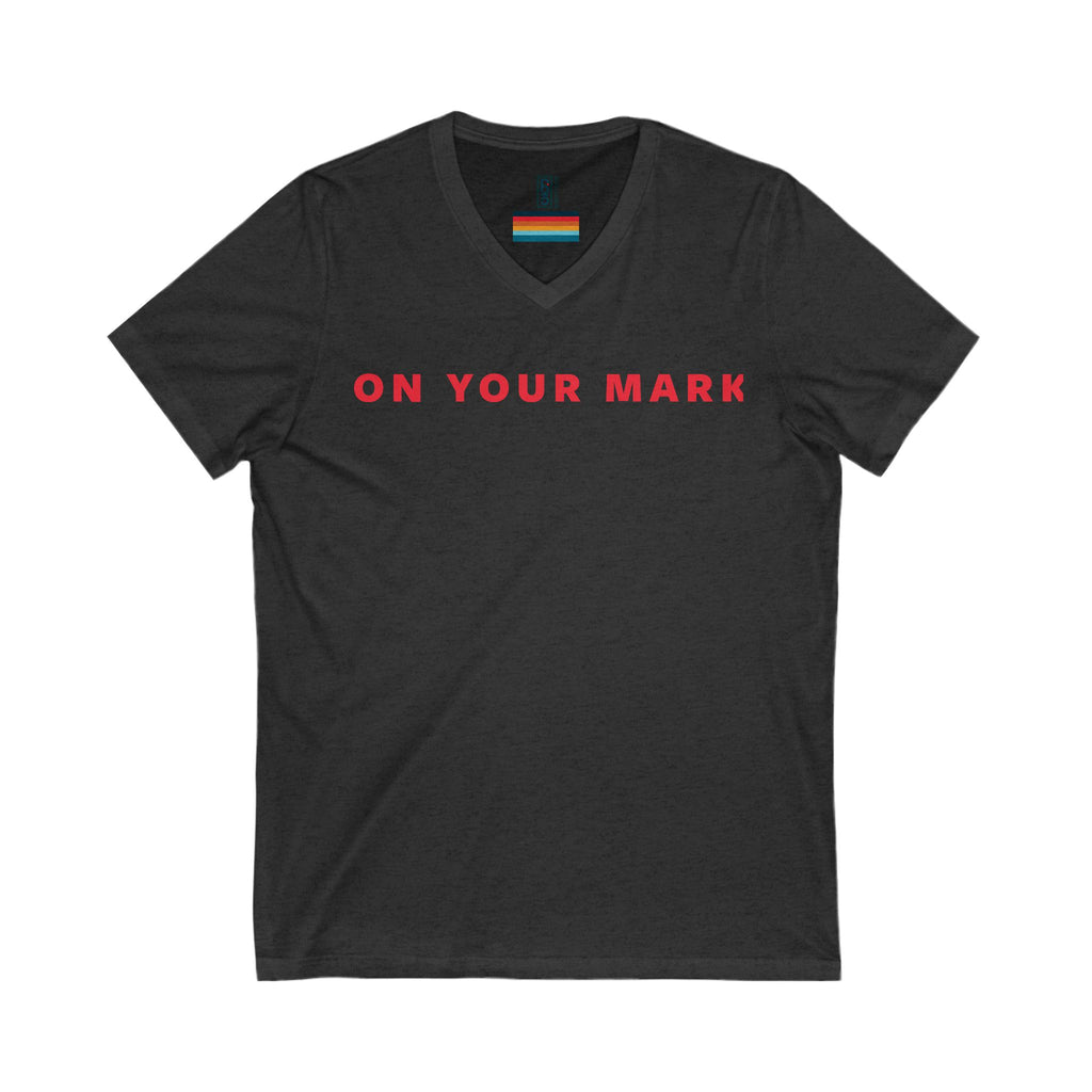 825 On Your Mark V-Neck Tee Unisex