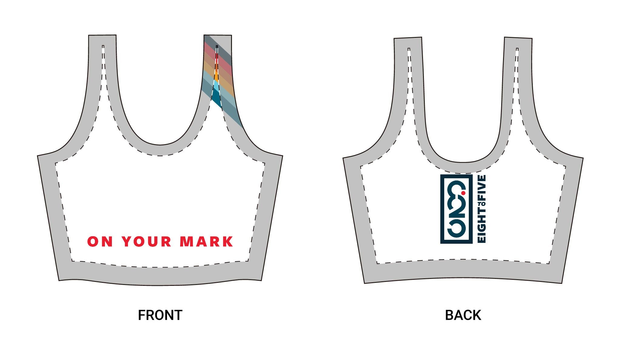 825 On Your Mark Color Stripe Longline Sports Bra