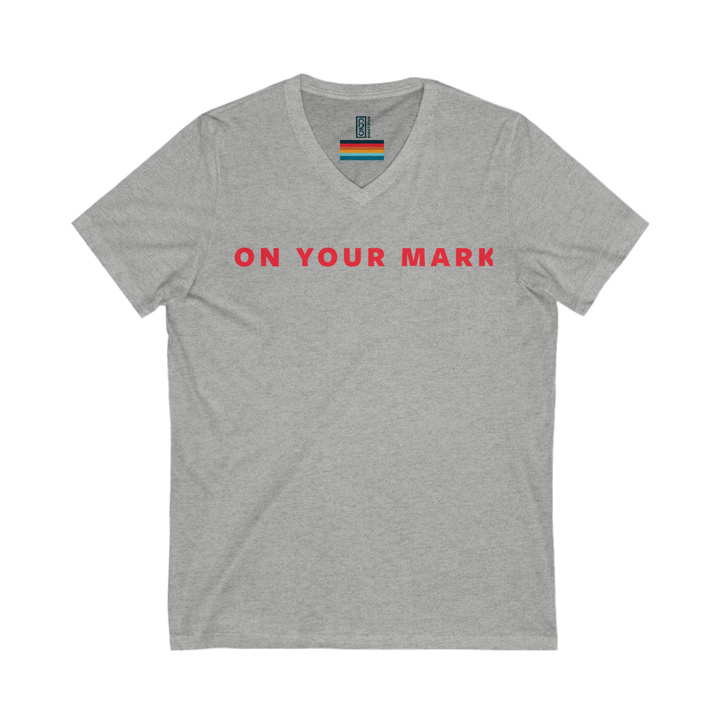 825 On Your Mark V-Neck Tee Unisex