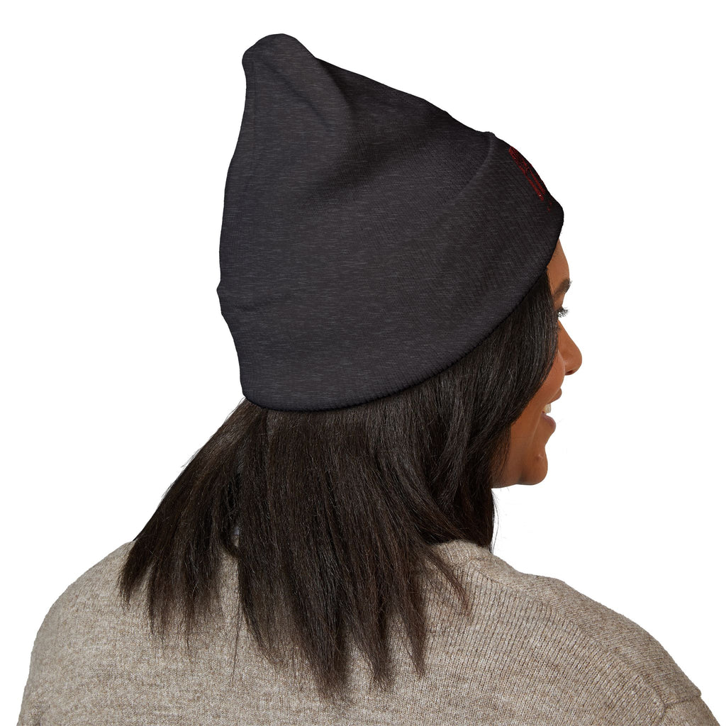 BAC Music Embroidered Cuffed Beanie — College-Style Knit Hat