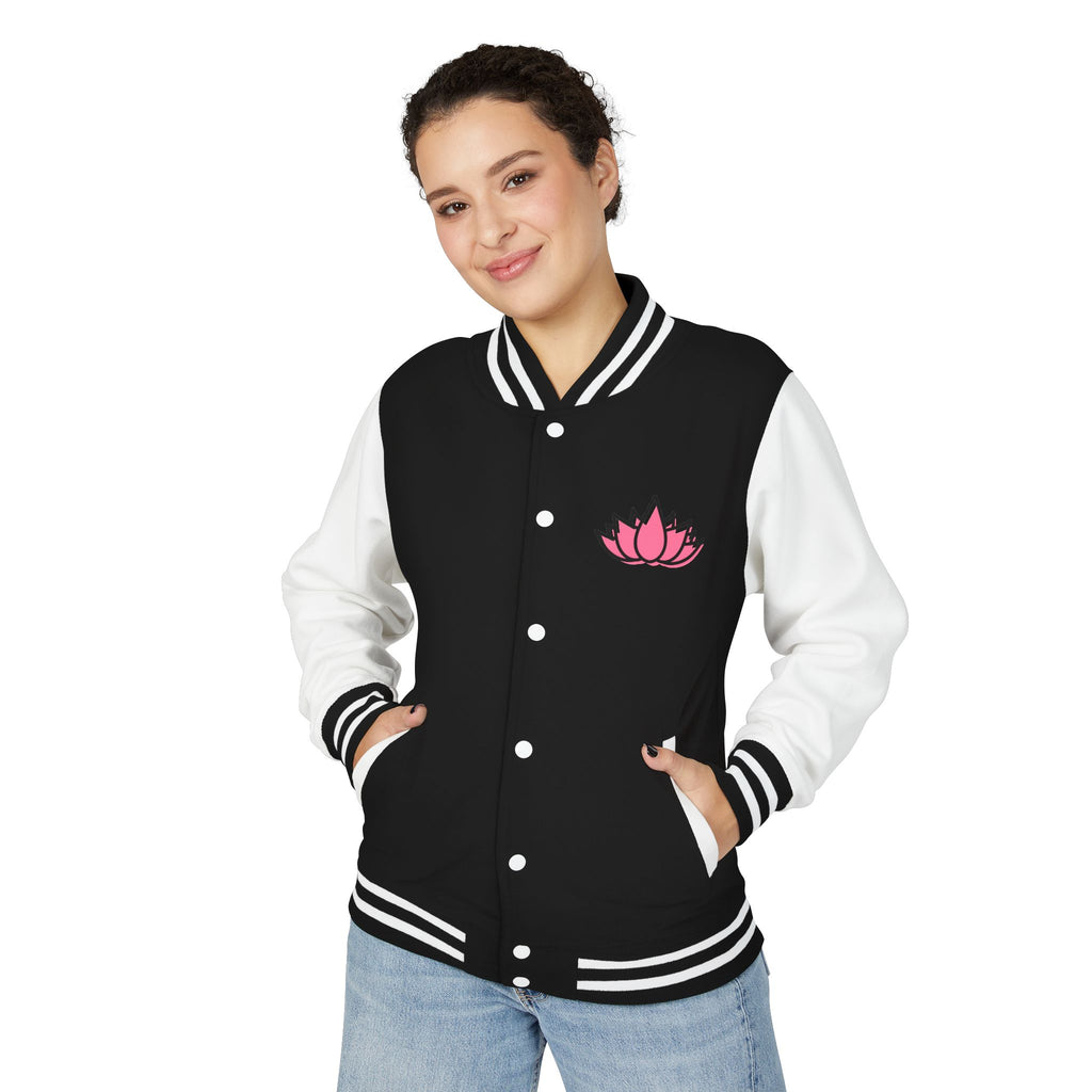 Lotus 825 On Your Mark Color Stripe and Logo Unisex Heavyweight Letterman Jacket