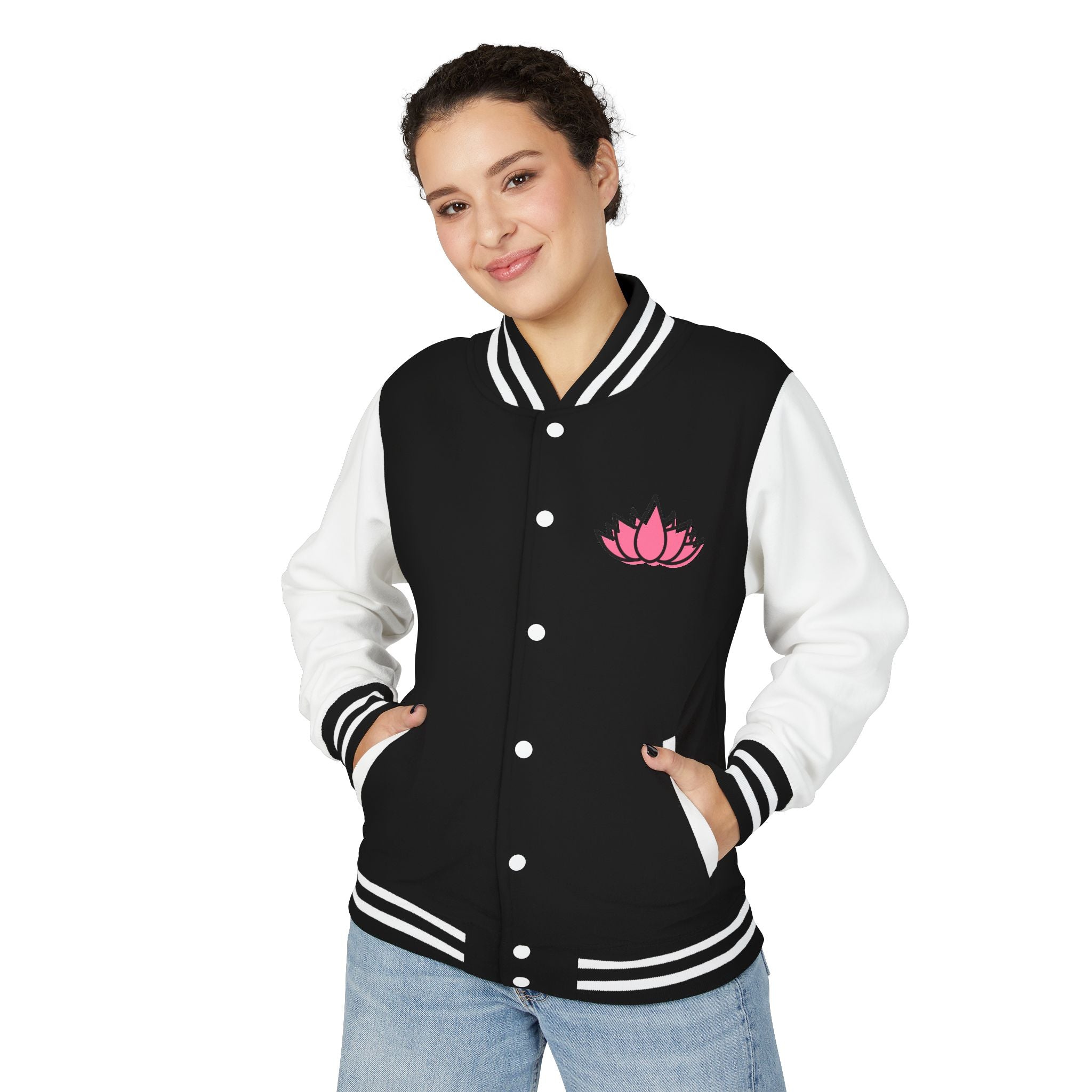 Lotus 825 On Your Mark Color Stripe and Logo Unisex Heavyweight Letterman Jacket