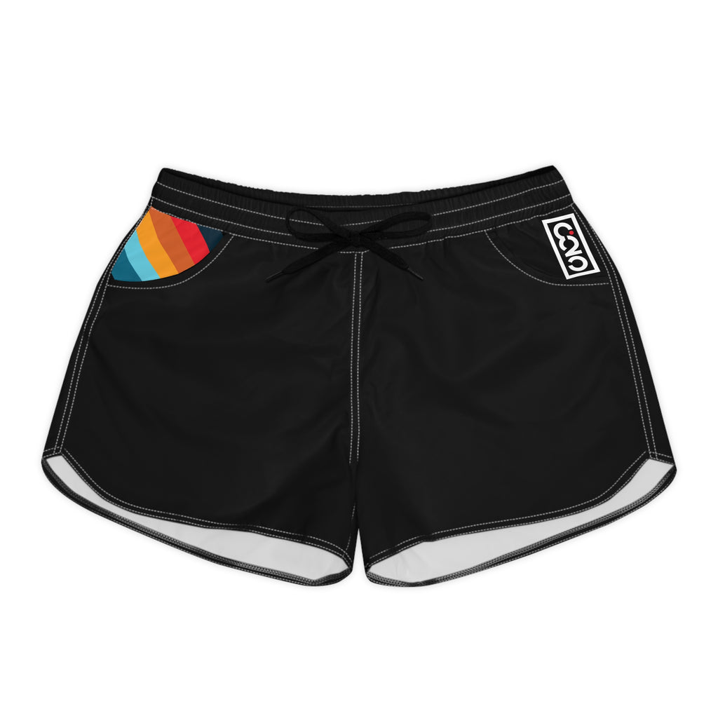 825 White Logo Color Stripe Casual Shorts