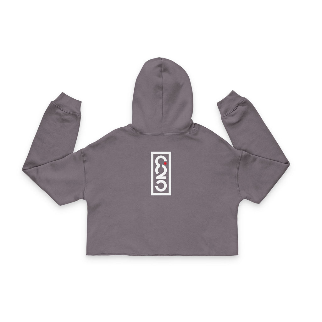 On Your Mark White Logo Cropped Hoodie