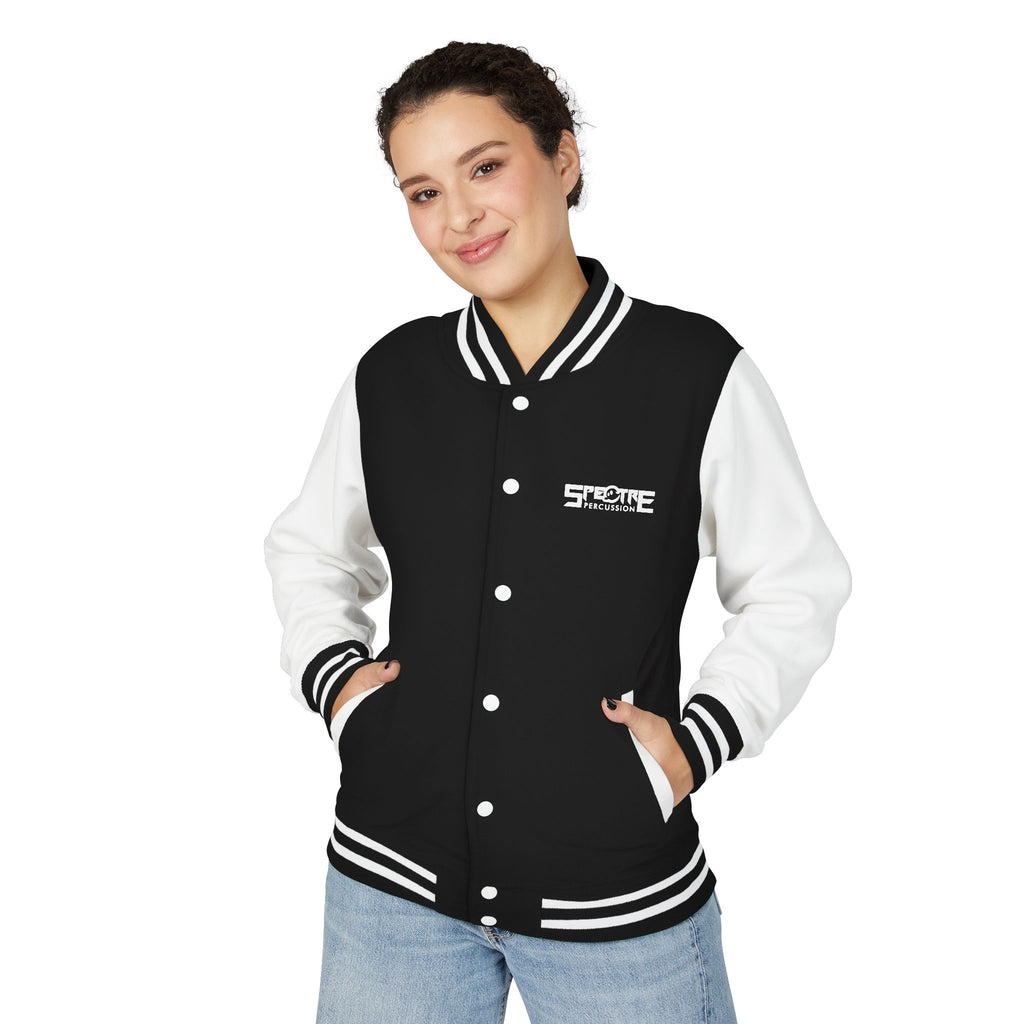 Spectre 825 On Your Mark Color Stripe and Logo Unisex Heavyweight Letterman Jacket