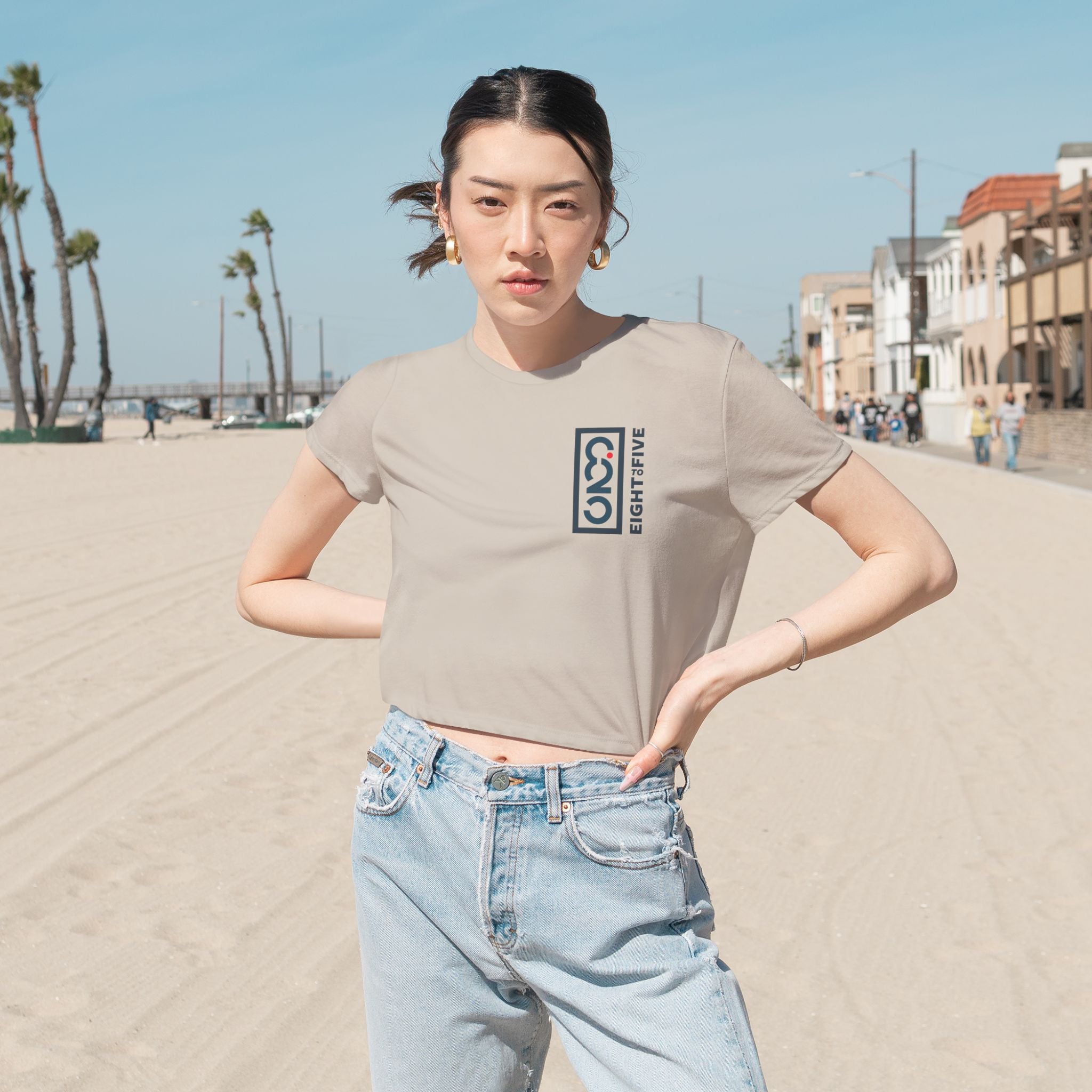 825 Color Logo Flowy Cropped Tee