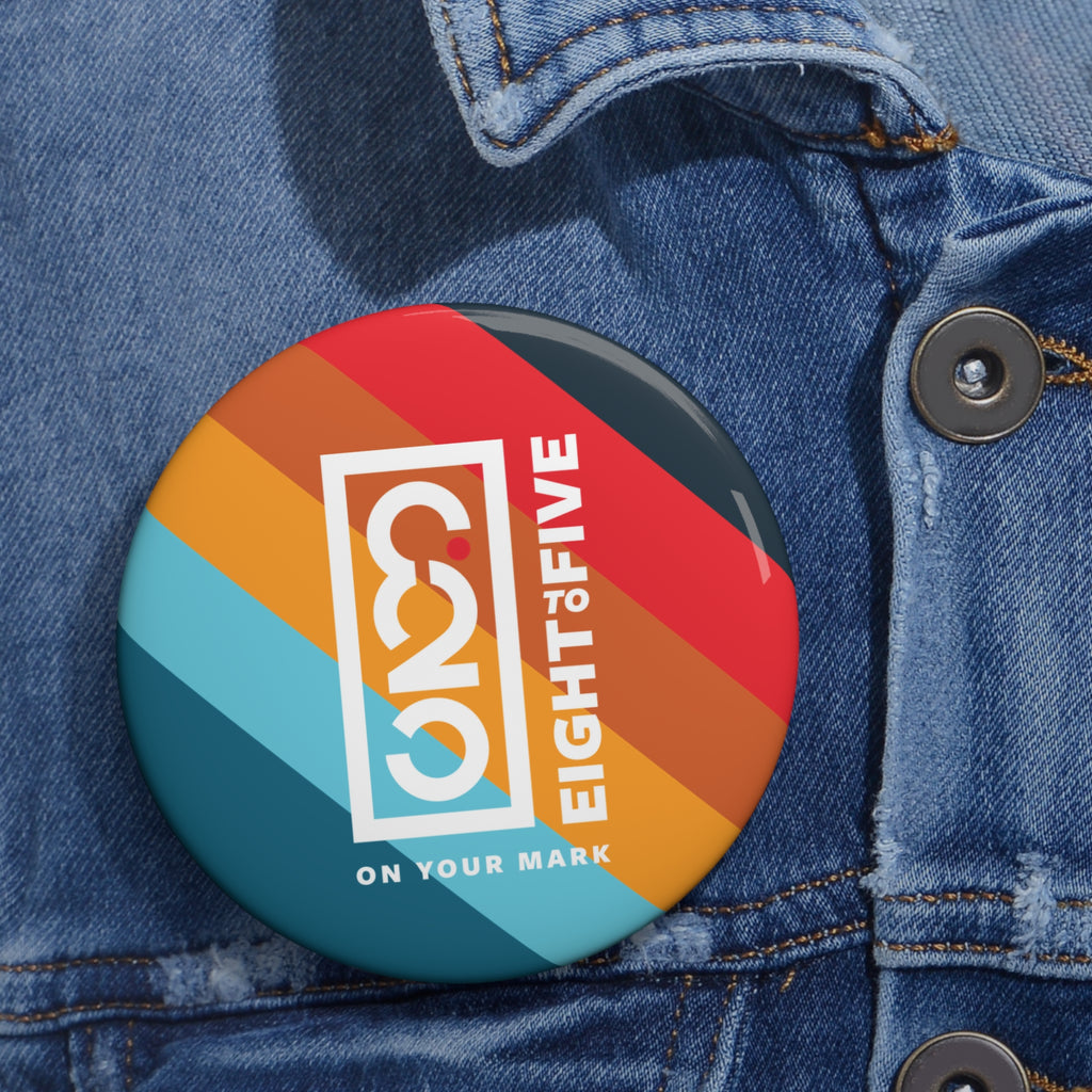 825 Color Stripe and White Logo Button