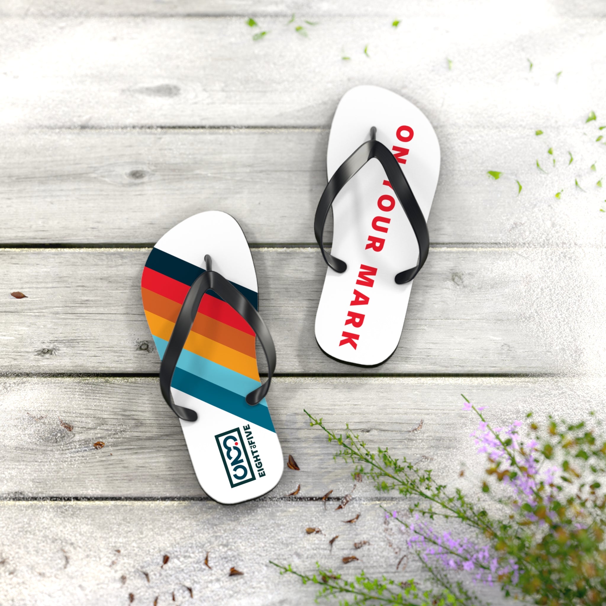 825 On Your Mark Flip Flops Unisex