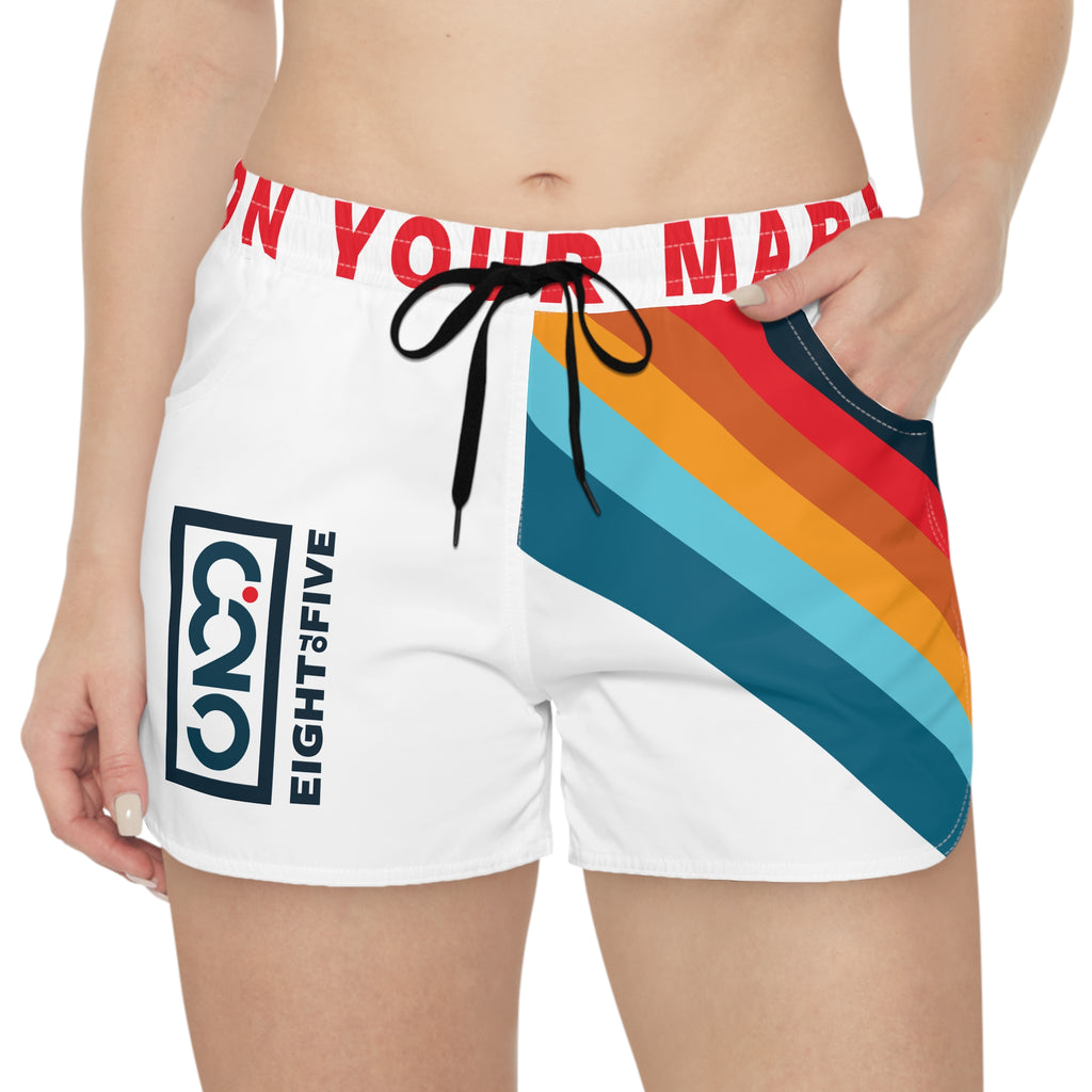 825 On Your Mark Color Stripe Casual Shorts