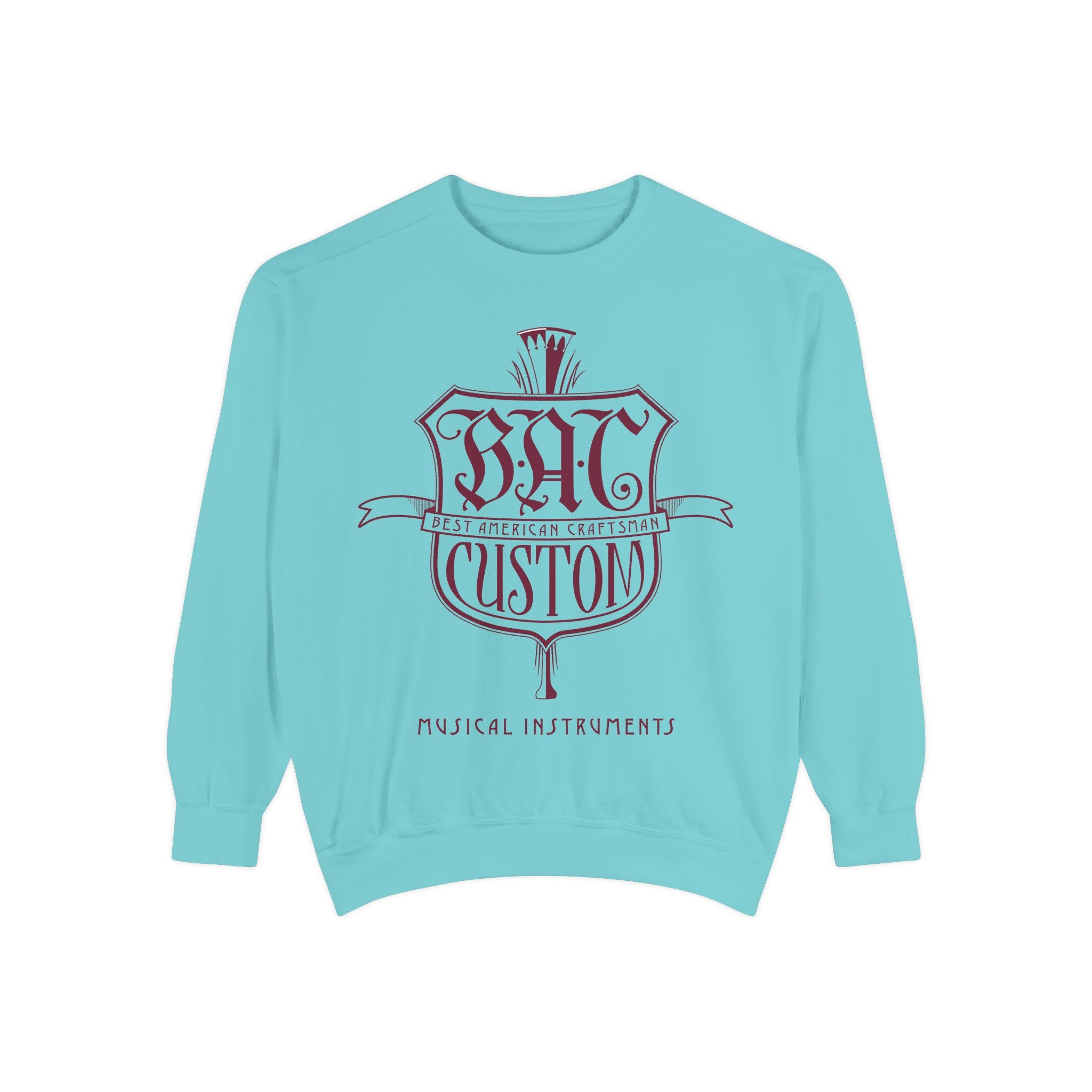 BAC Custom Music Crest Sweatshirt — "Musical Instruments" Garment-Dyed Crewneck