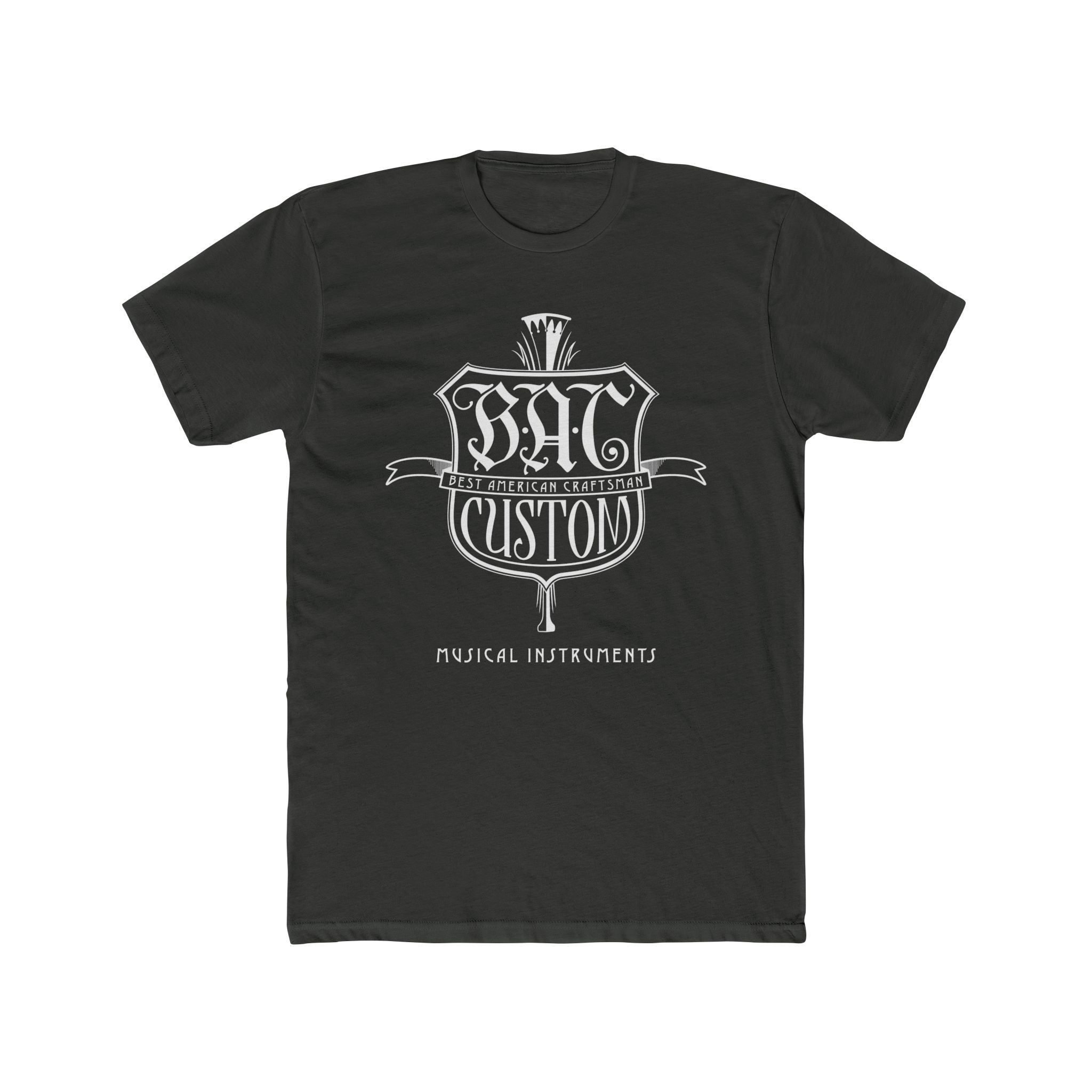 BAC Custom Guitarist Tee – 'BAC Custom Musical Instruments' Vintage Logo T-Shirt