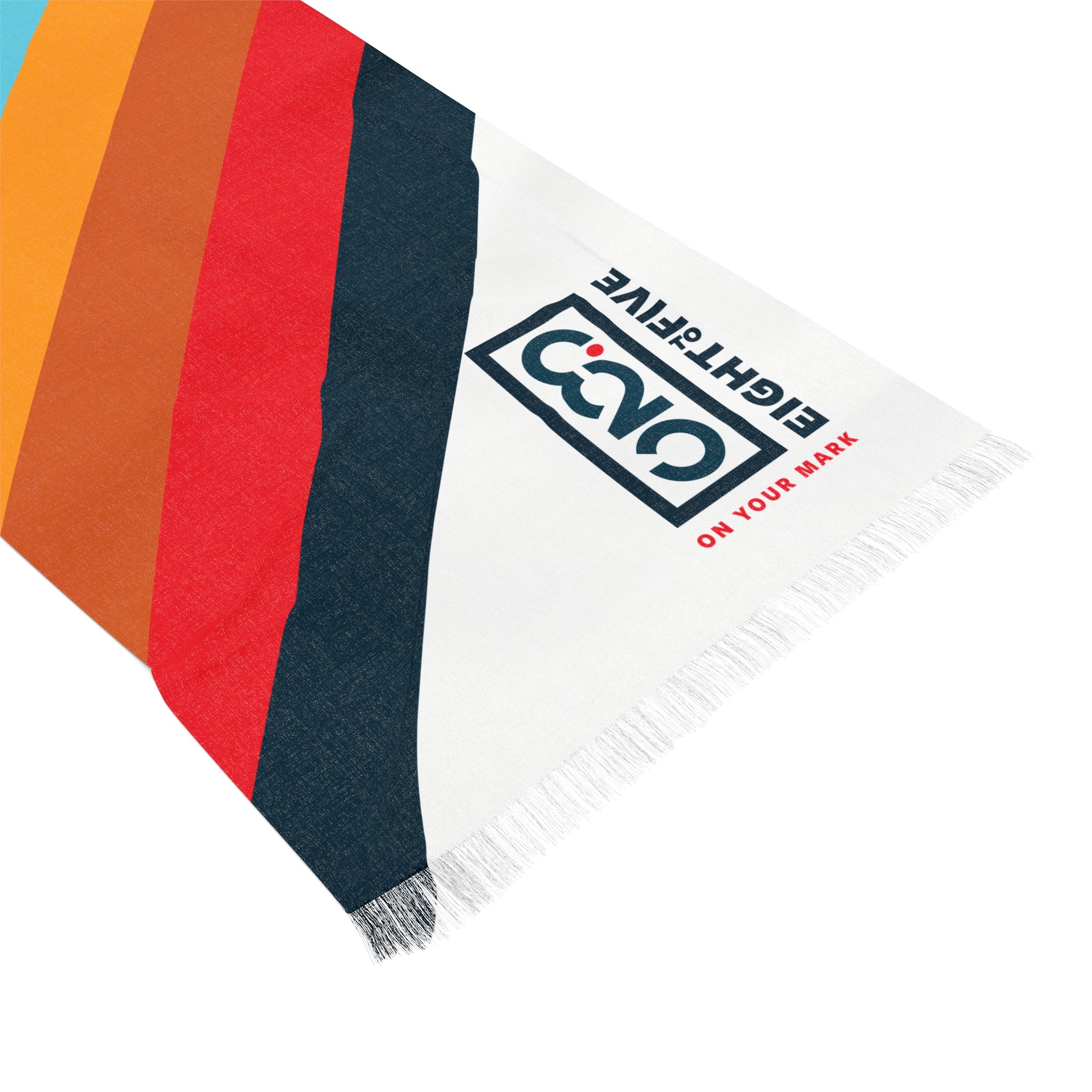 825 Color Stripe and Color Logo Lightweight Fashion Scarf
