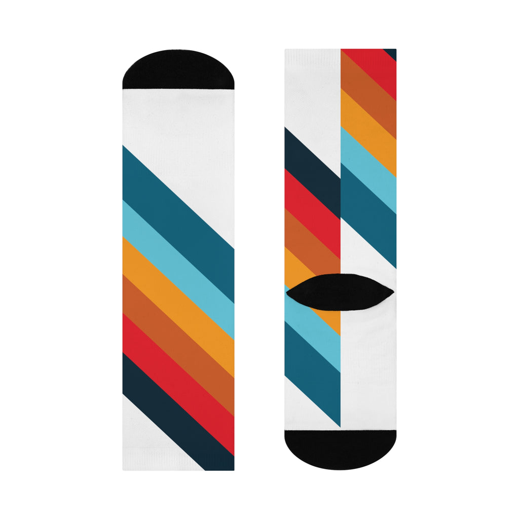 825 Color Stripe Cushioned Crew Socks