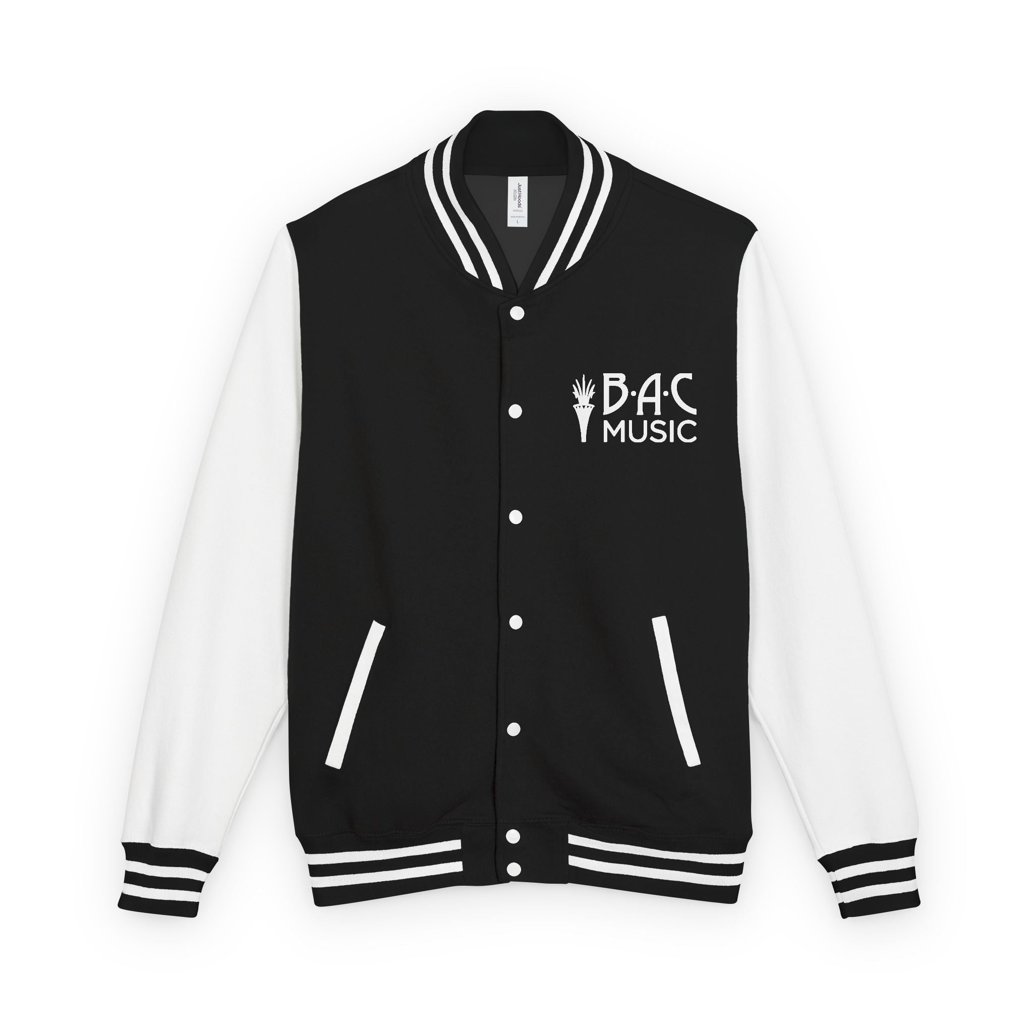825 On Your Mark Color Stripe and Logo Unisex Heavyweight Letterman Jacket