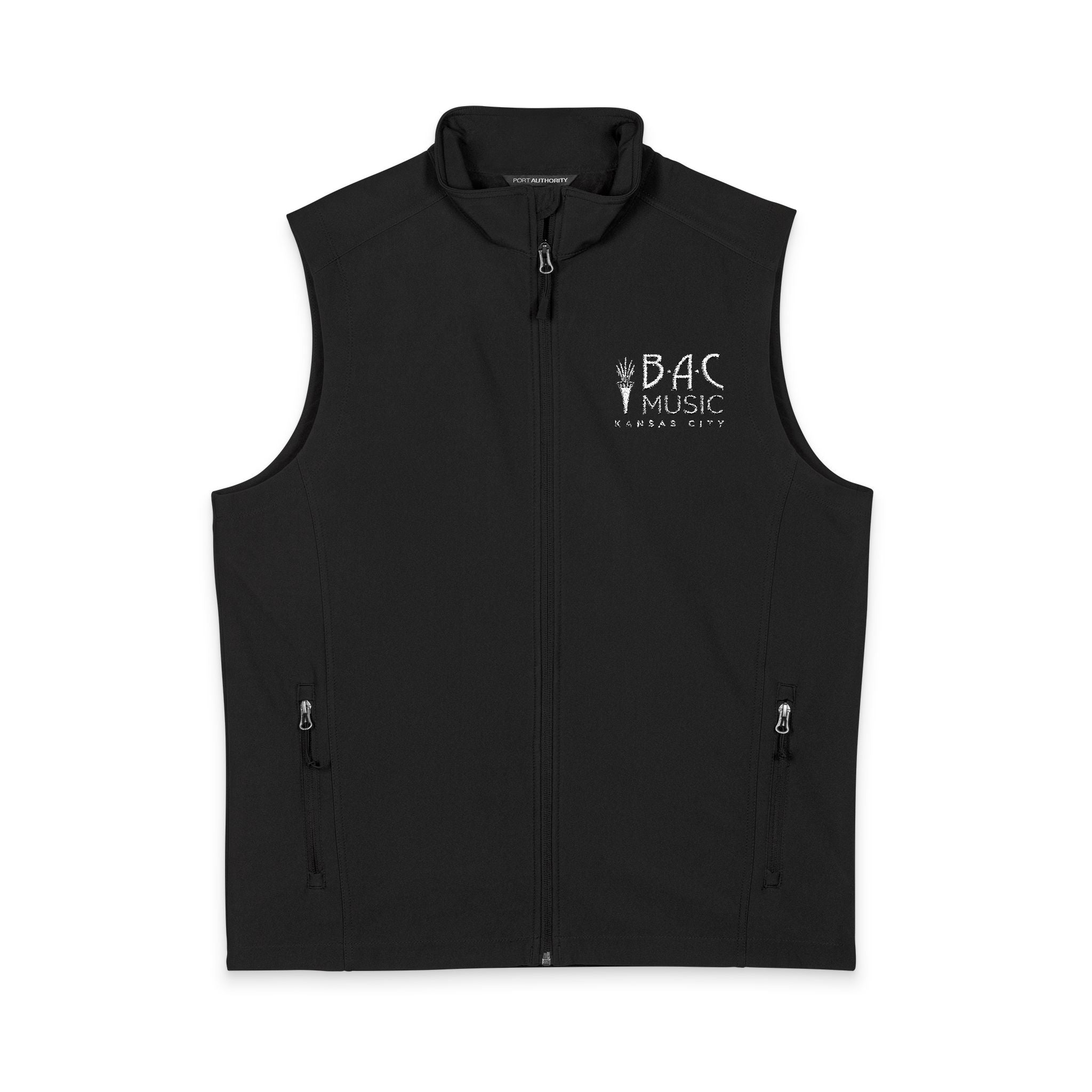 BAC Mens Soft Shell Vest — PBC Cross Country Logo