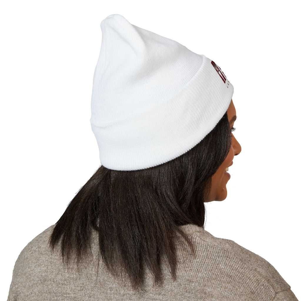 BAC Music Embroidered Cuffed Beanie — College-Style Knit Hat
