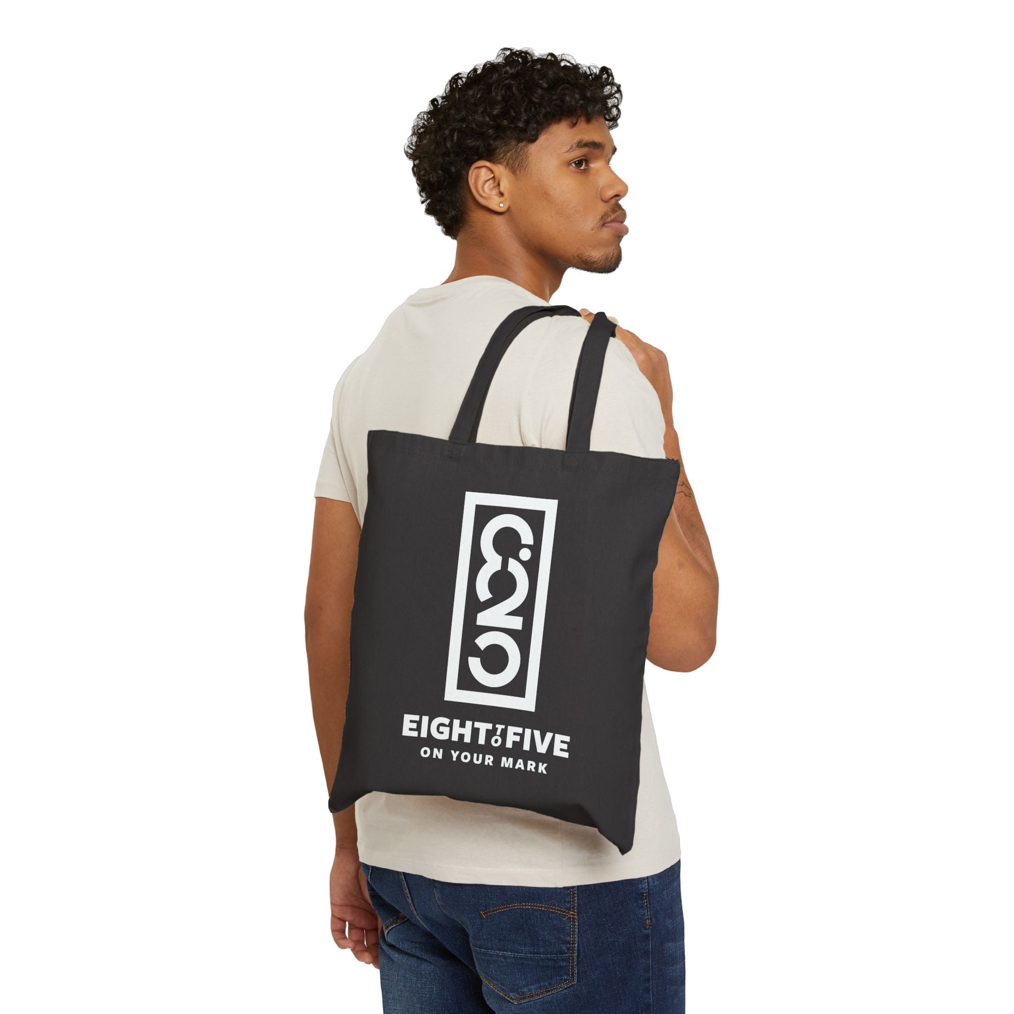 825 White Logo Canvas Tote Bag