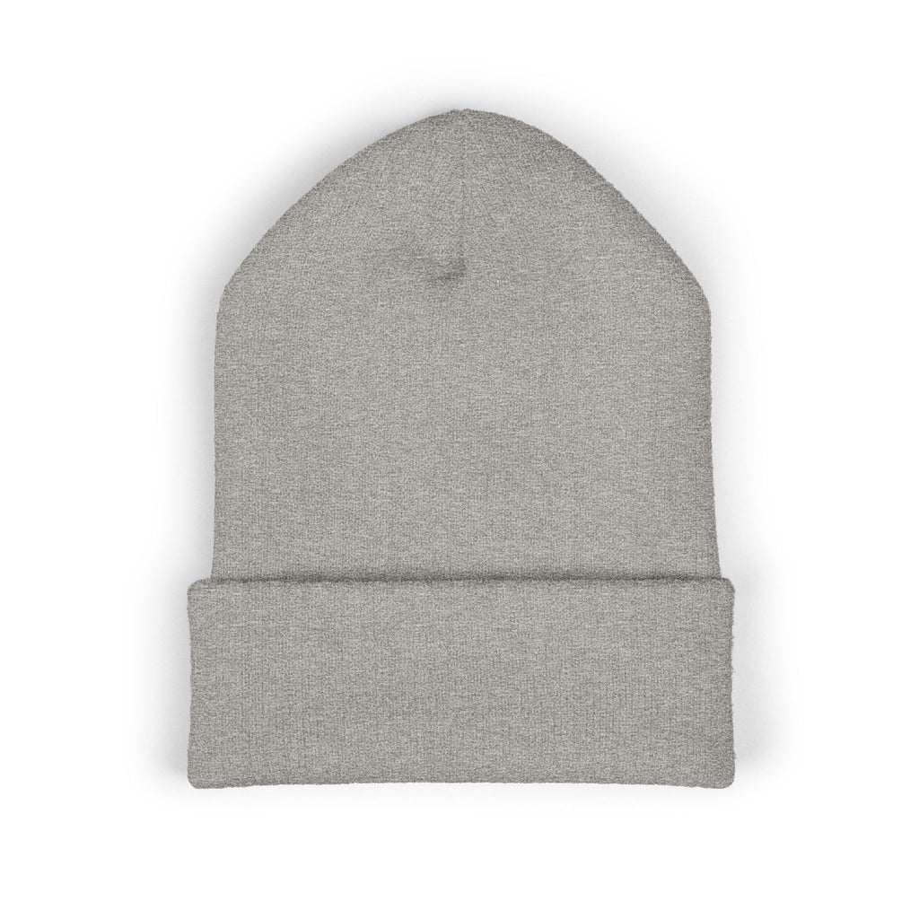 BAC Music Embroidered Cuffed Beanie — College-Style Knit Hat