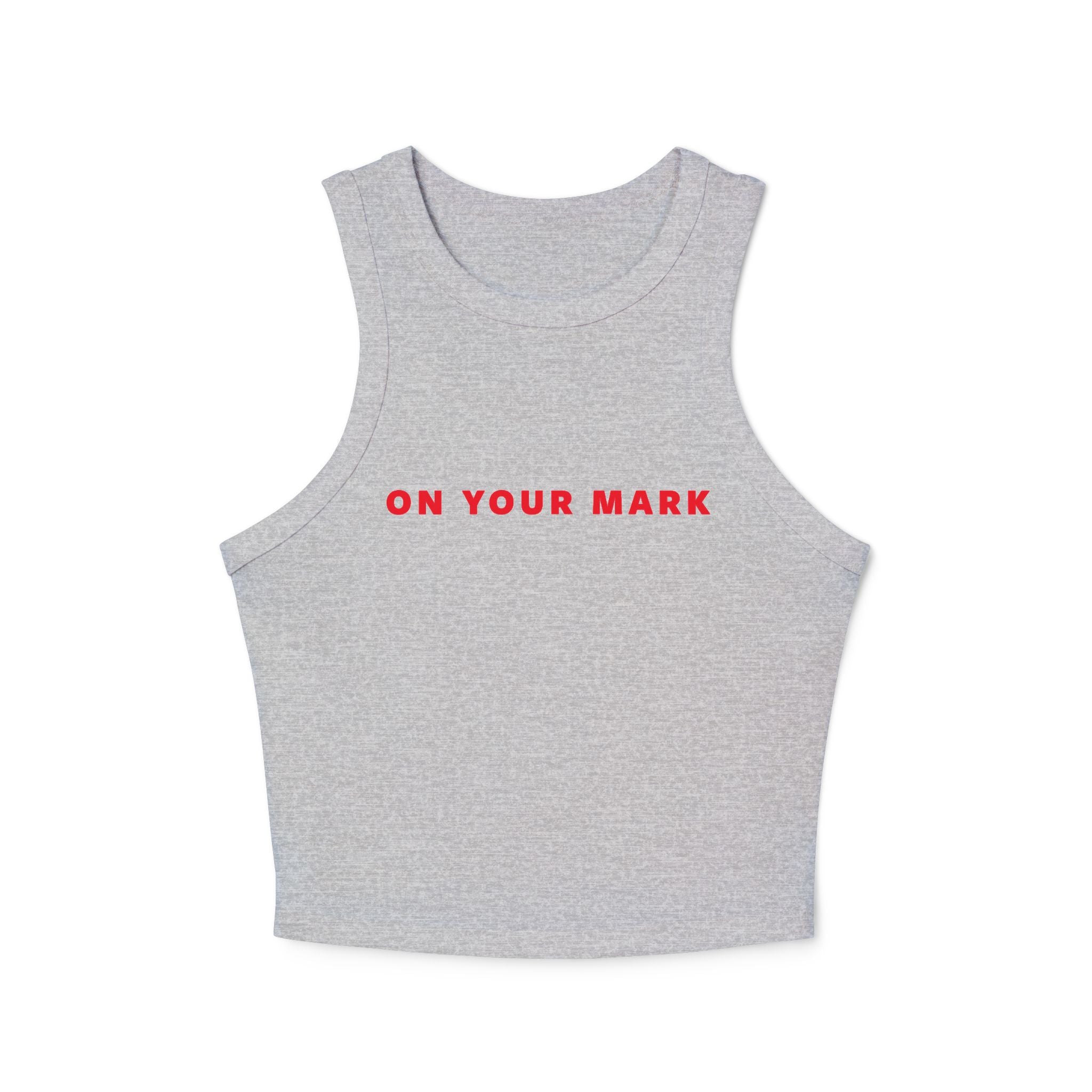 On Your Mark Ribbed Racerback Tank Top