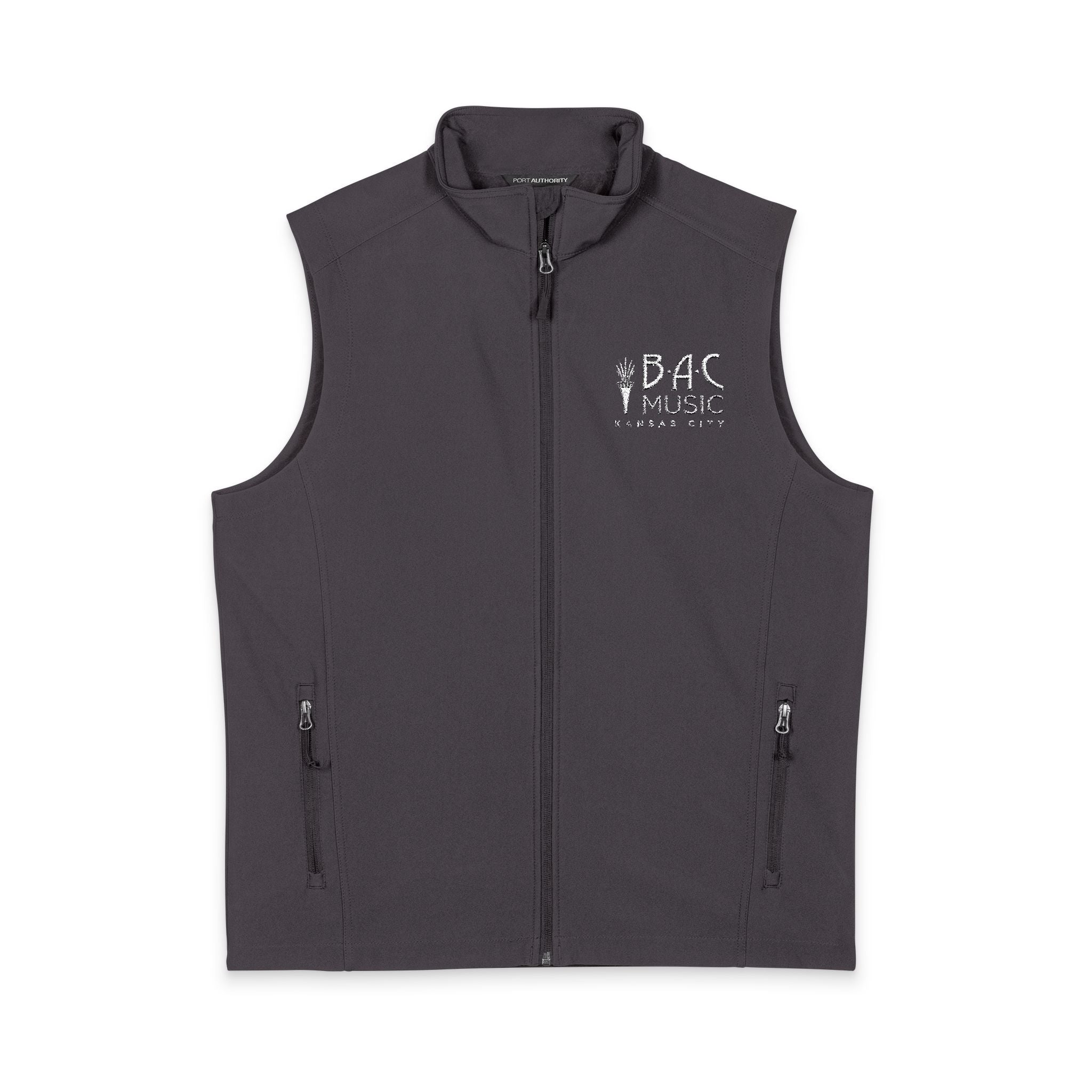 BAC Mens Soft Shell Vest — PBC Cross Country Logo