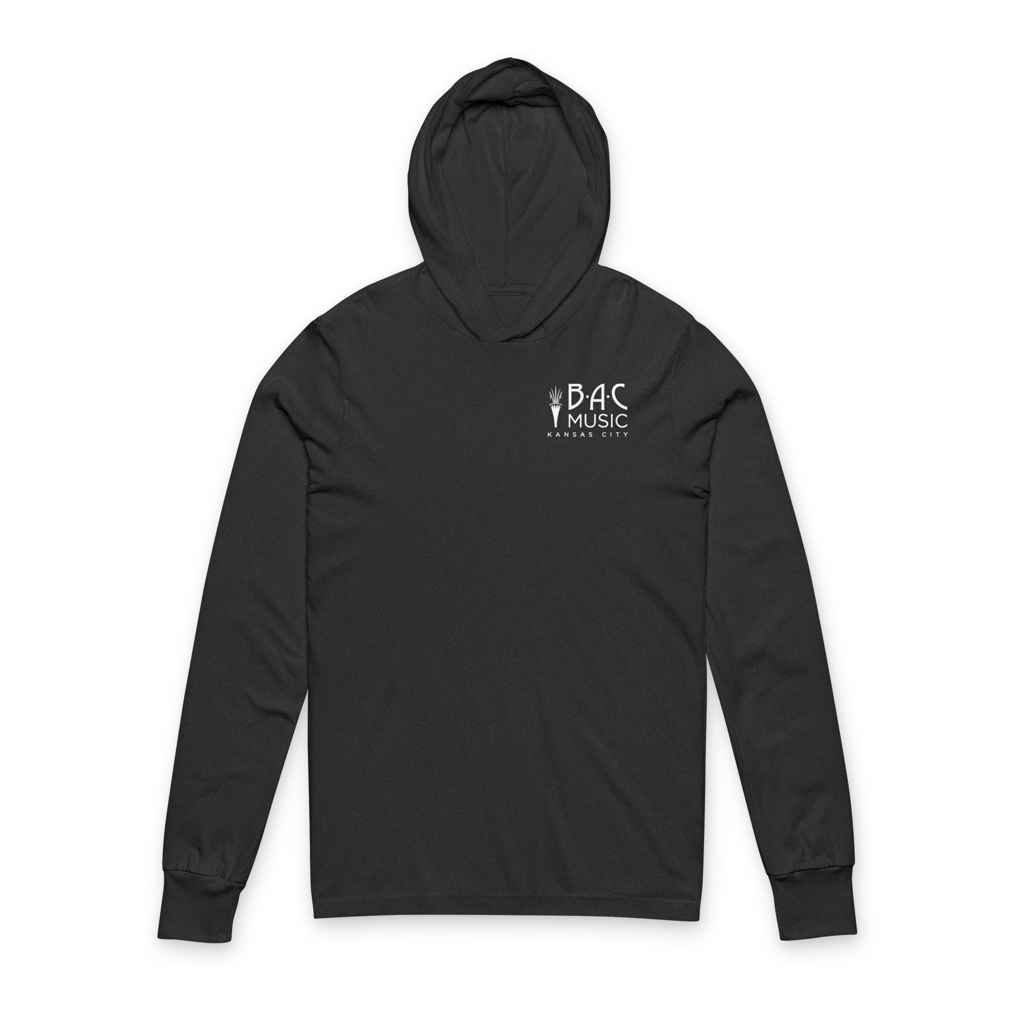 BAC Music Hooded Long Sleeve Tee — "Custom" Graphic