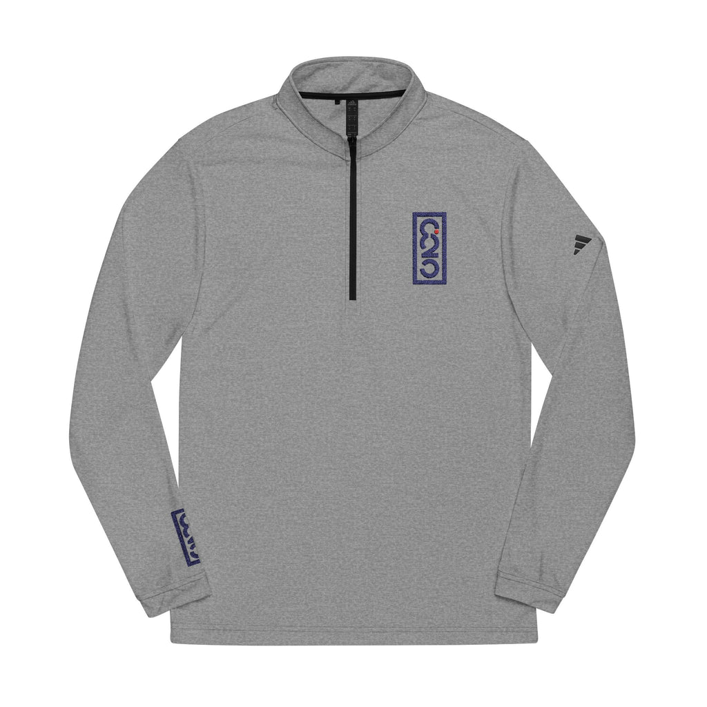 825 Dark Logo Sleeve/Chest-Embroidered Adidas Quarter-Zip Pullover