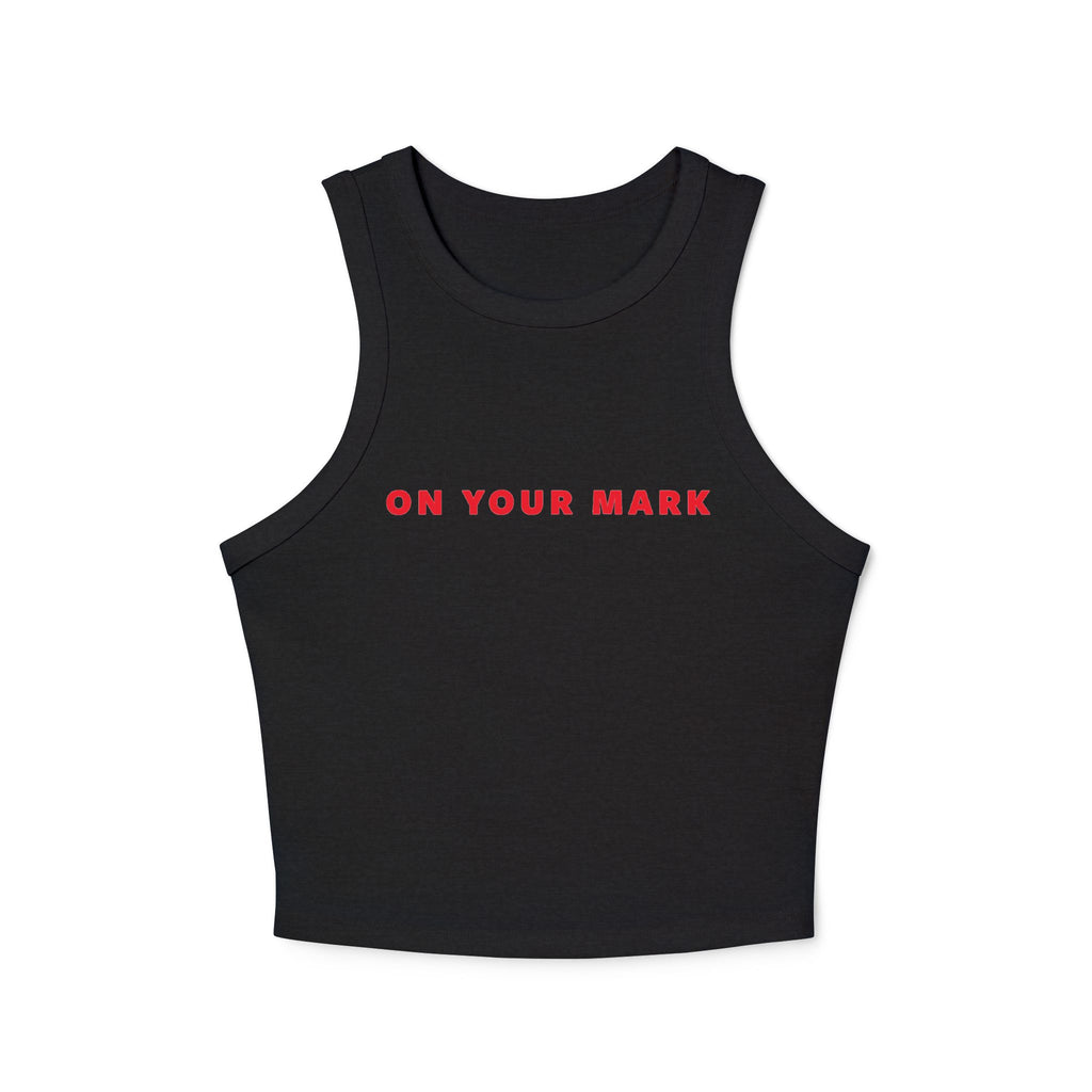 On Your Mark Ribbed Racerback Tank Top