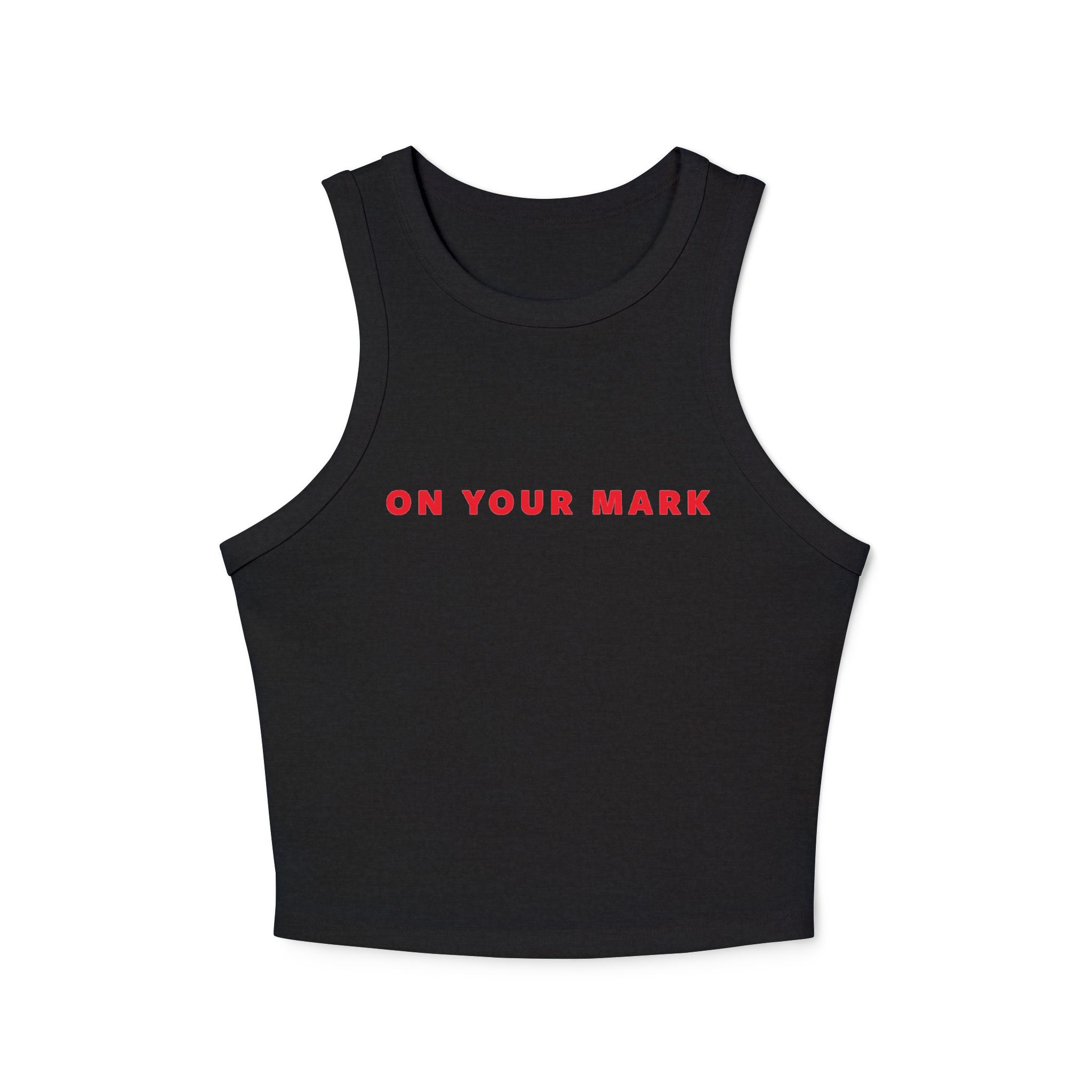On Your Mark Ribbed Racerback Tank Top