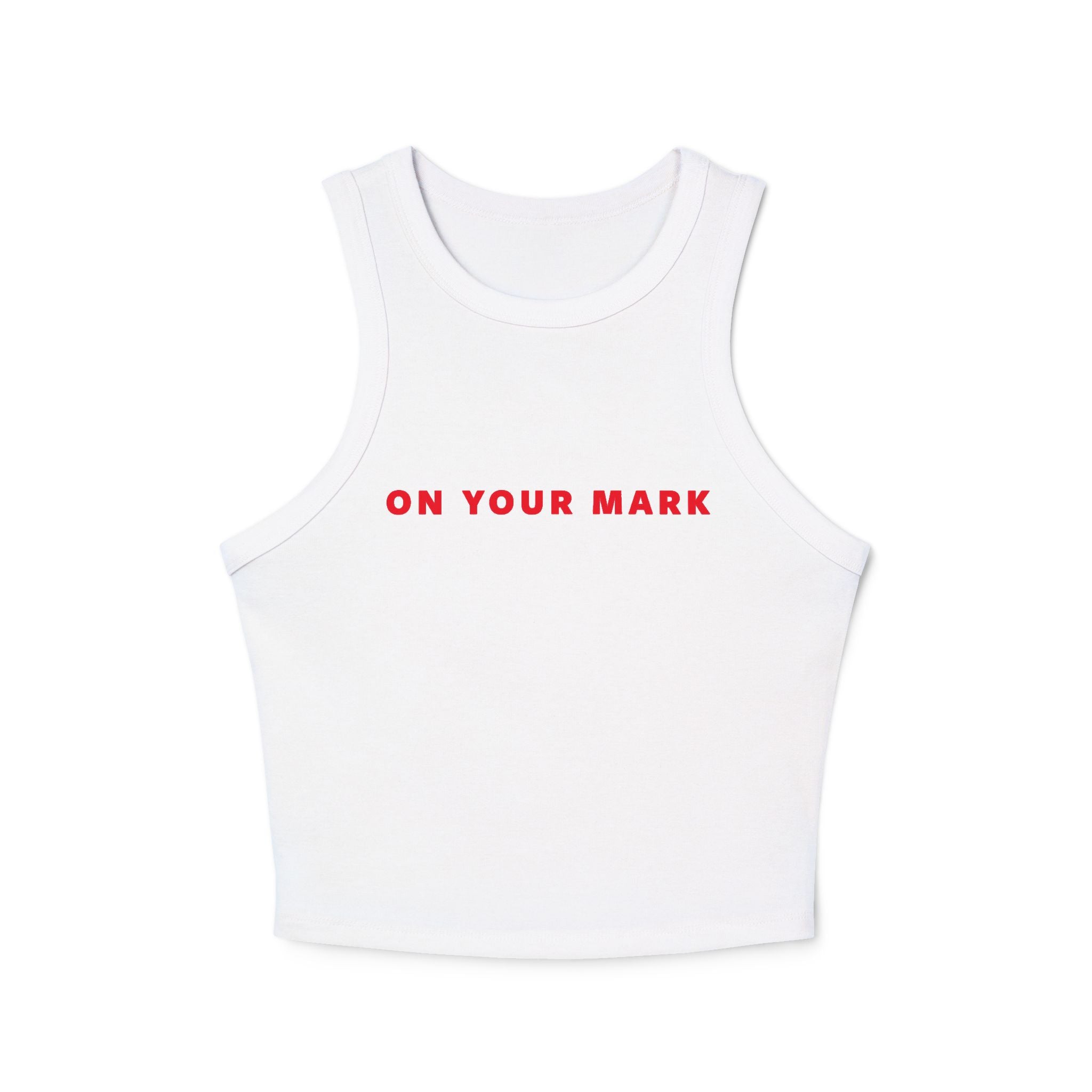 On Your Mark Ribbed Racerback Tank Top