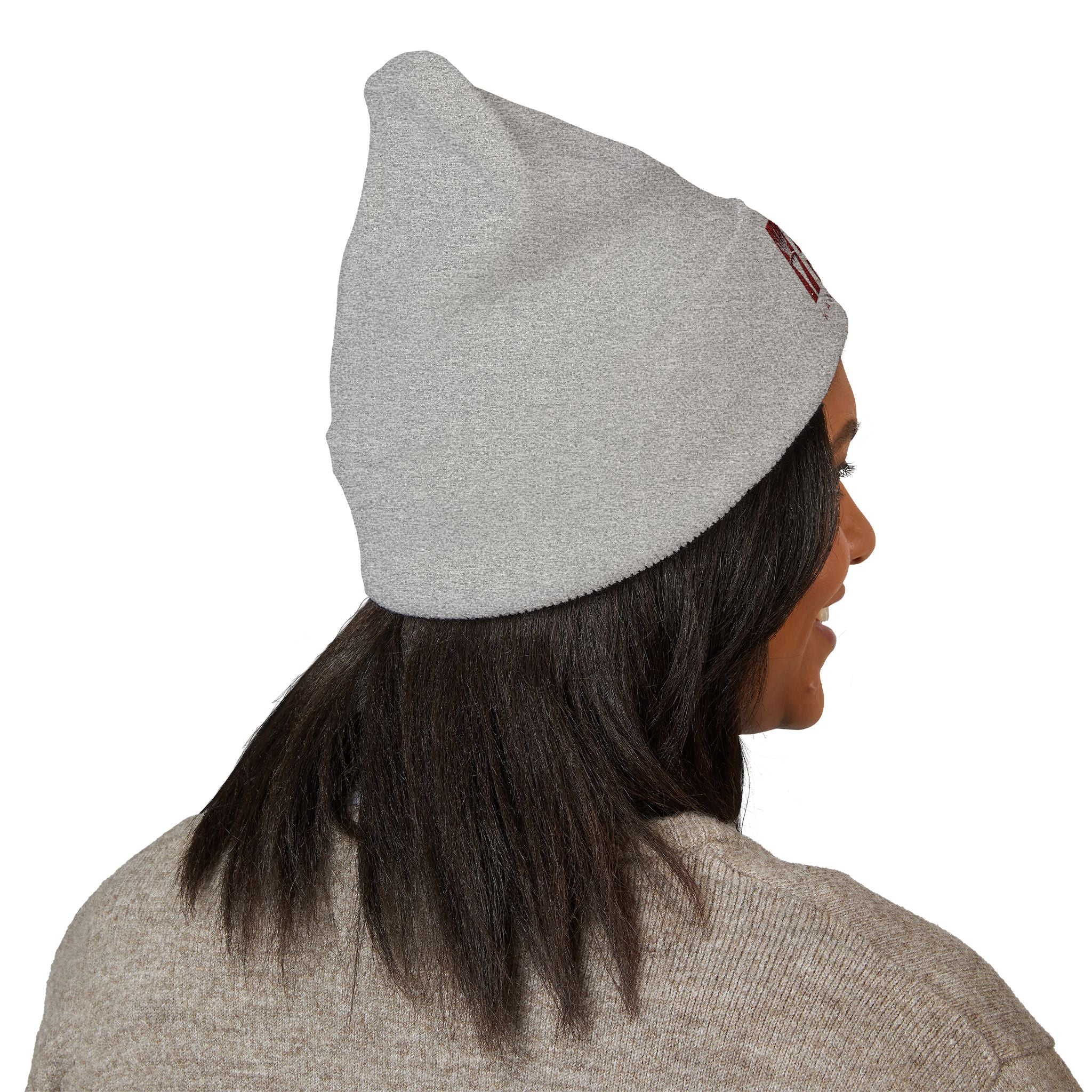 BAC Music Embroidered Cuffed Beanie — College-Style Knit Hat