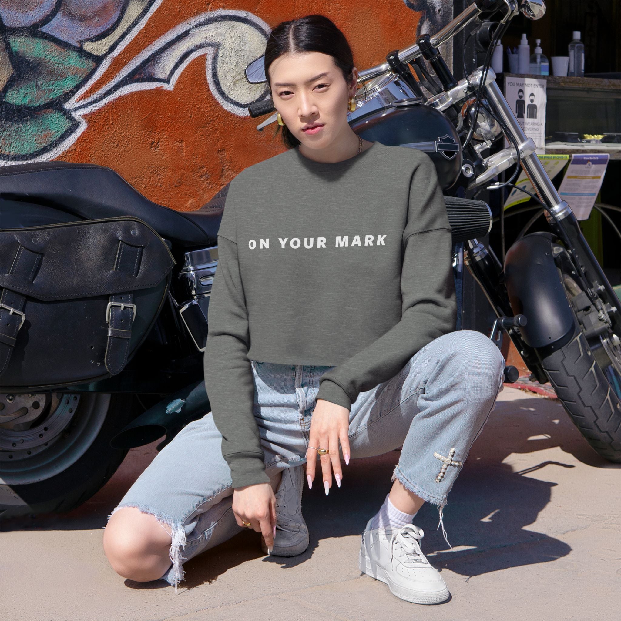 On Your Mark Cropped Sweatshirt