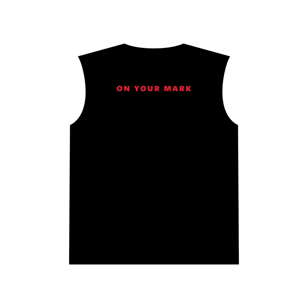 825 White Logo Red Dot Unisex Jersey Muscle Tank