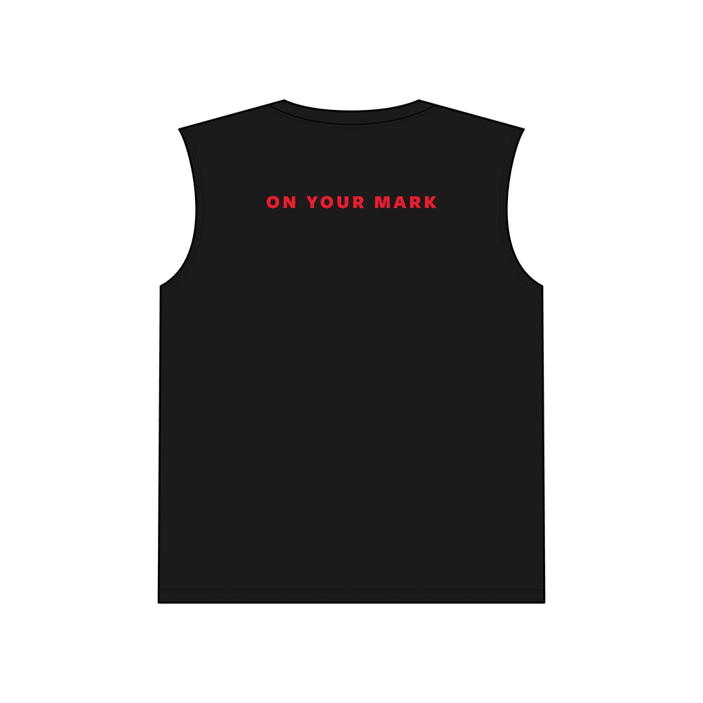 825 White Logo Red Dot Unisex Jersey Muscle Tank